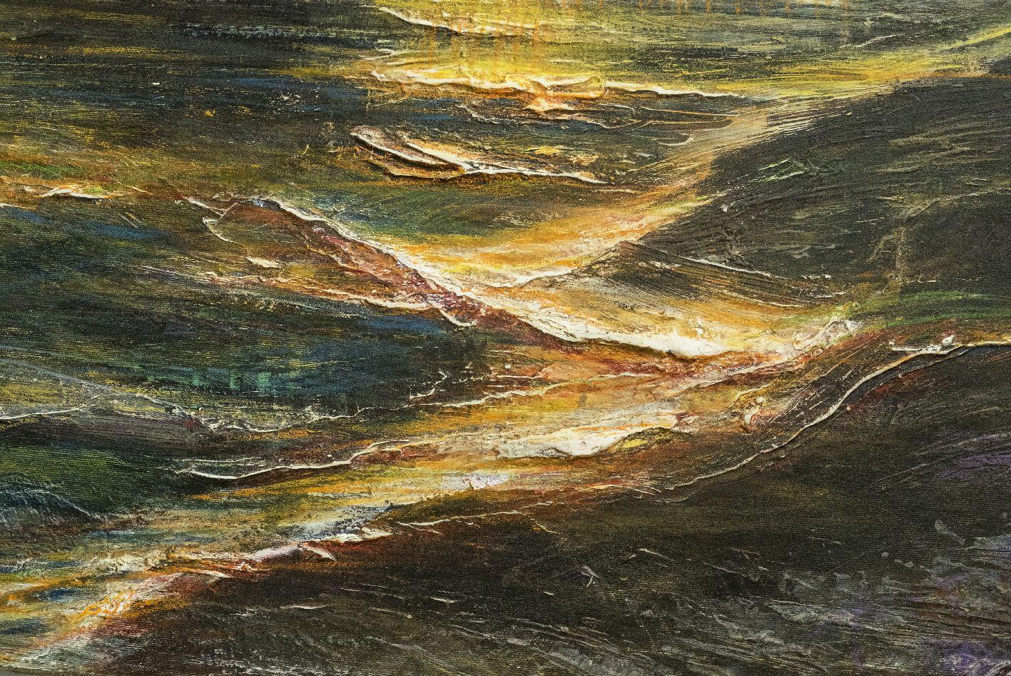 Golden Moon, Painting, Acrylic on Canvas For Sale 2