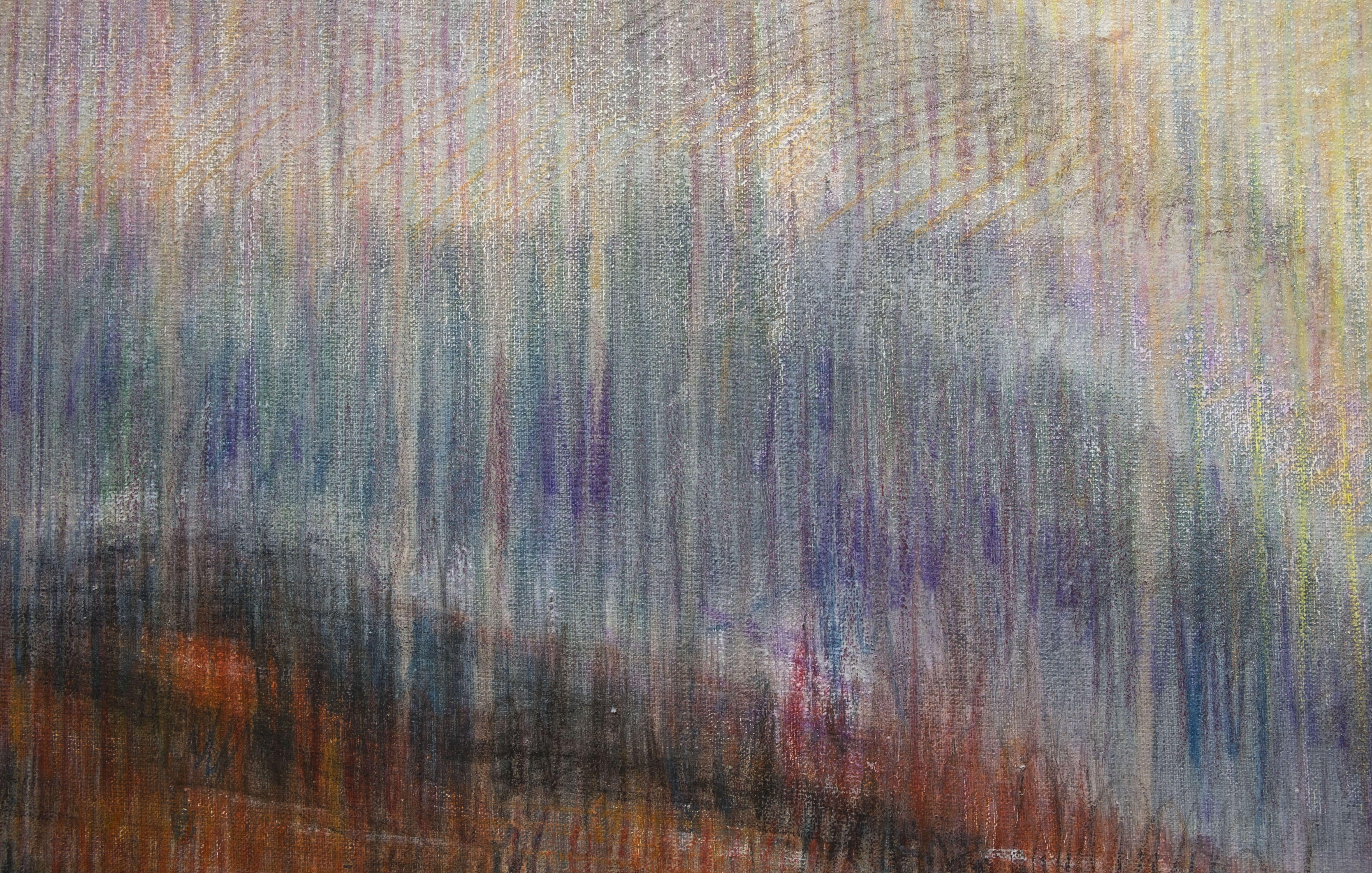 In montagna, Pittura, Acrilico su tela - Abstract Painting Marrone di Vitaliy Pryzant