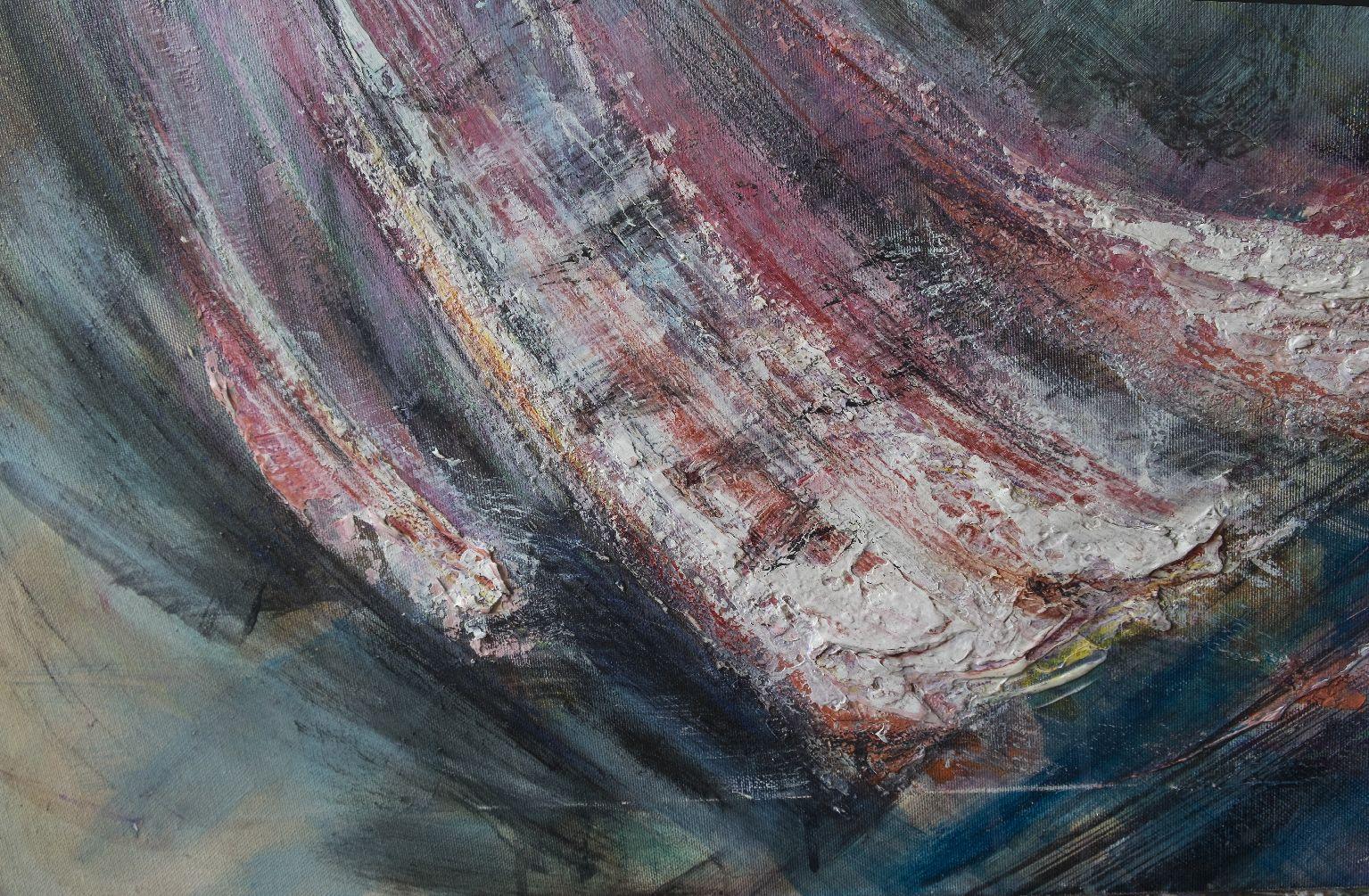 Interazione, Pittura, Acrilico su tela - Abstract Painting Grigio di Vitaliy Pryzant