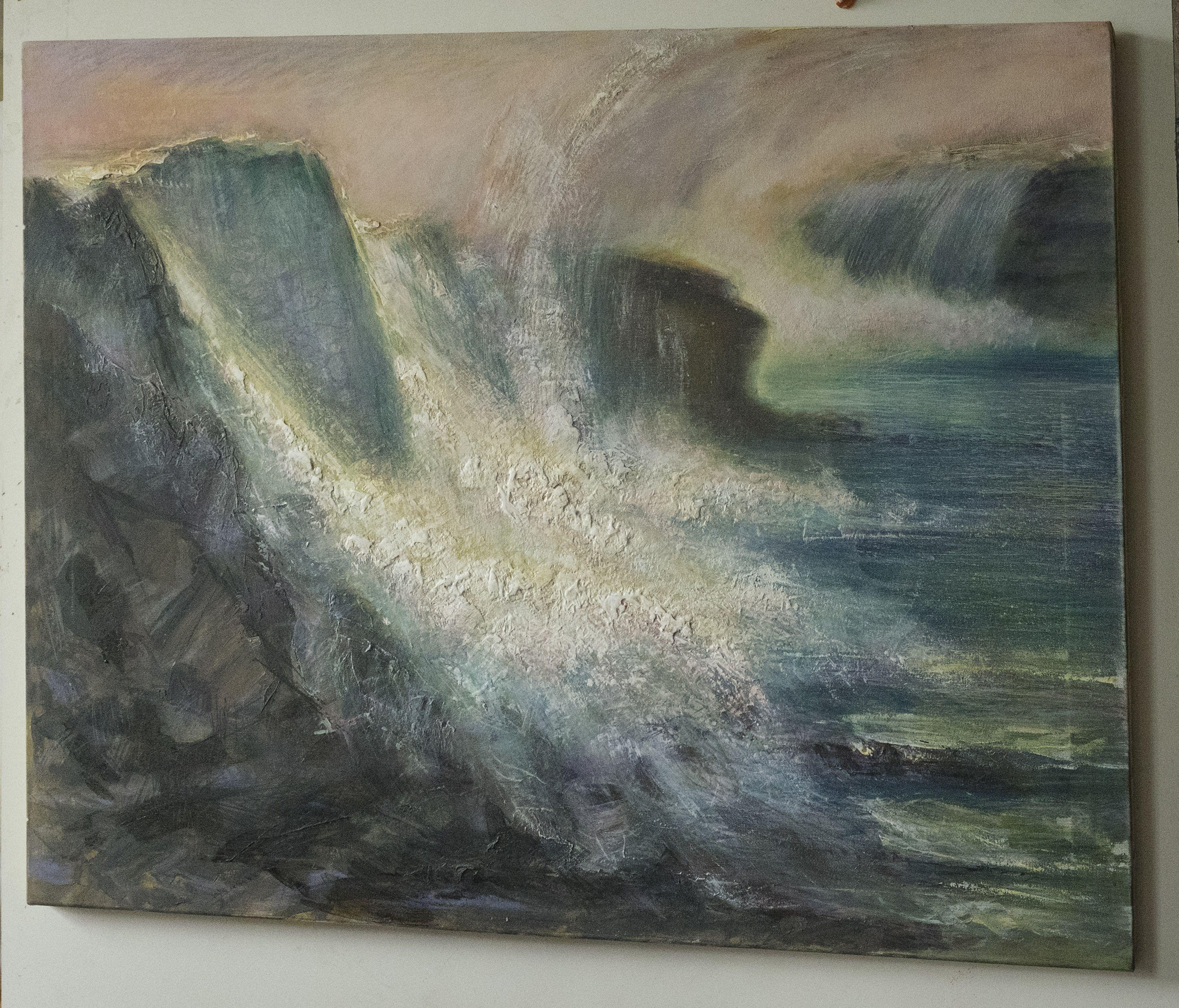 La forza del Niagara, Pittura, Acrilico su tela - Painting di Vitaliy Pryzant