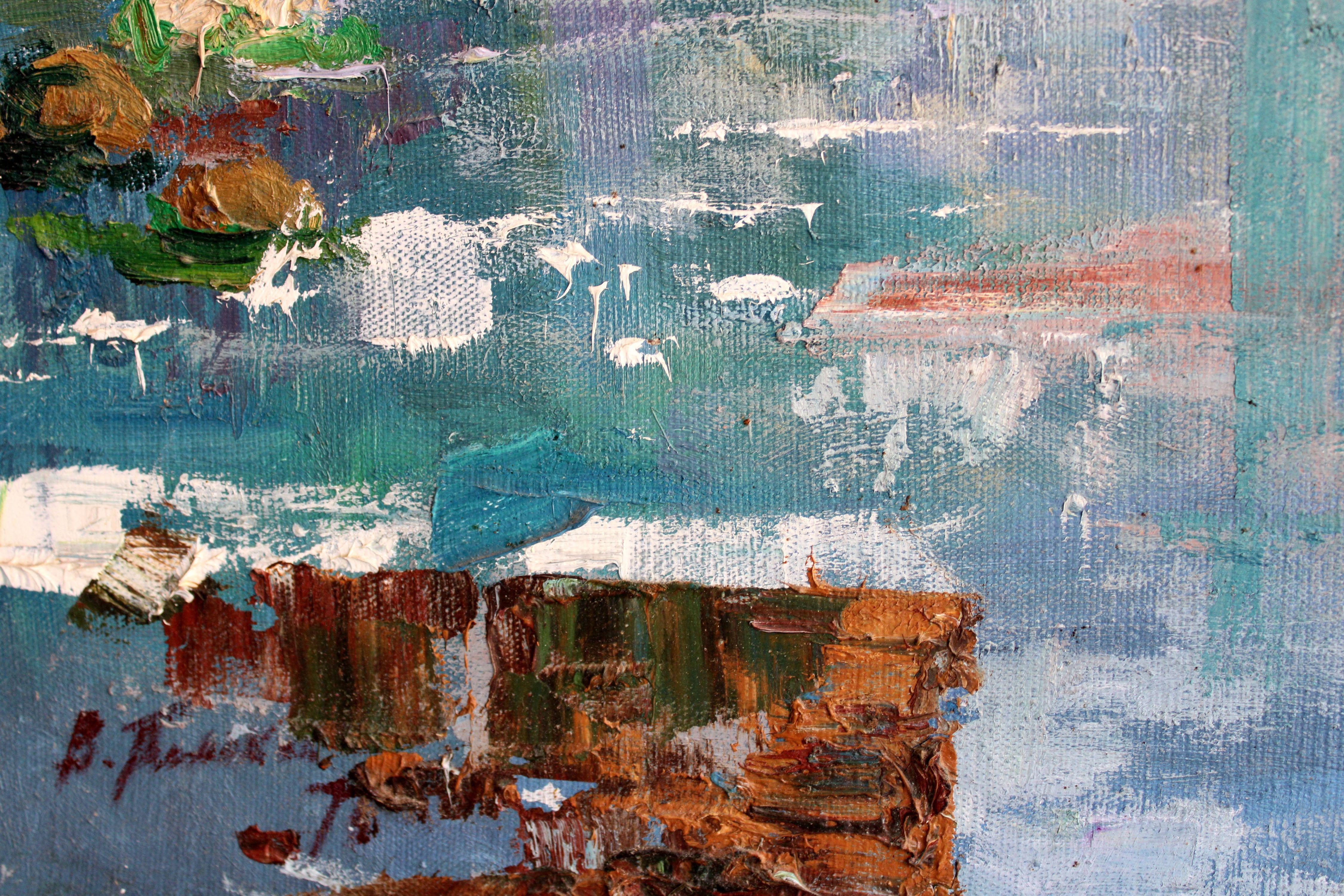 La baia di Cechov. 1976, tela, olio, 90x100 cm in vendita 2