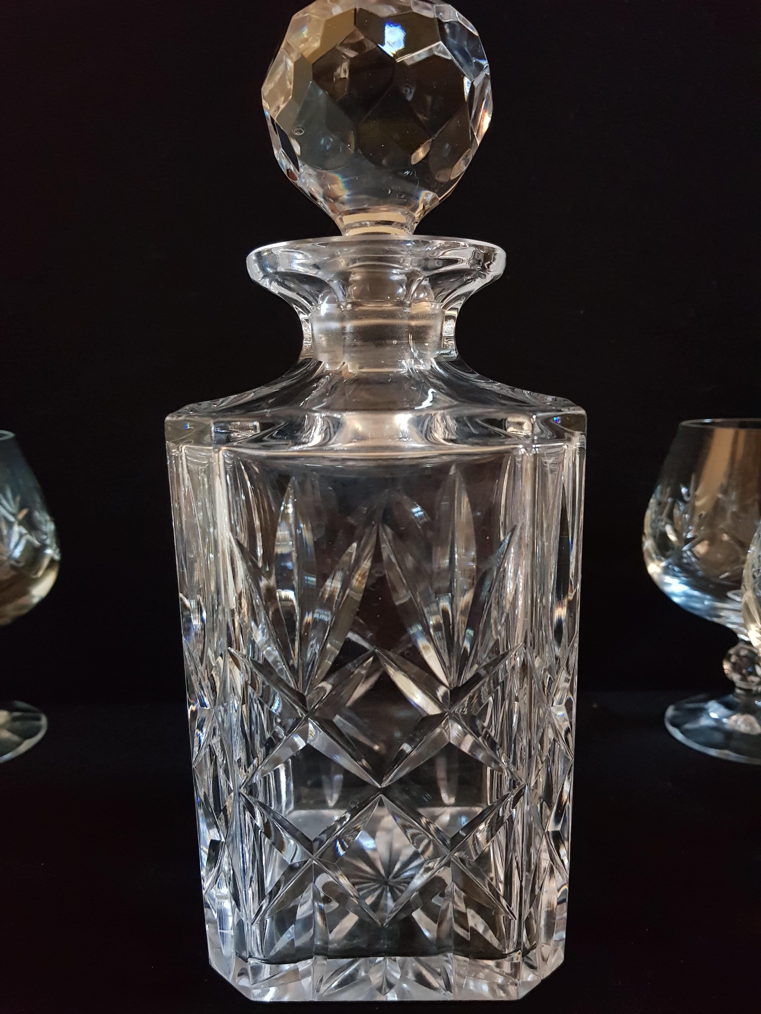 Art Deco Vitange Bohemian Crystal Drinking Set For Sale