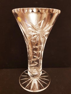 Vitange Bohemian Crystal Hand Cut Large Vase