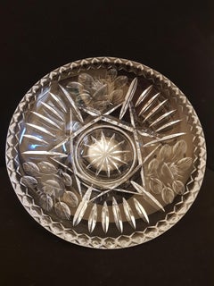 Vitange Bohemian Crystal Hand Deep Cut Large Bowl