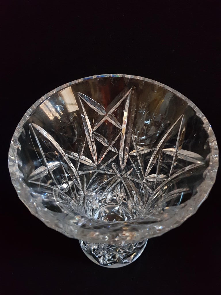 Vintage Bohemian Deep Cut Crystal Vase For Sale at 1stDibs antique