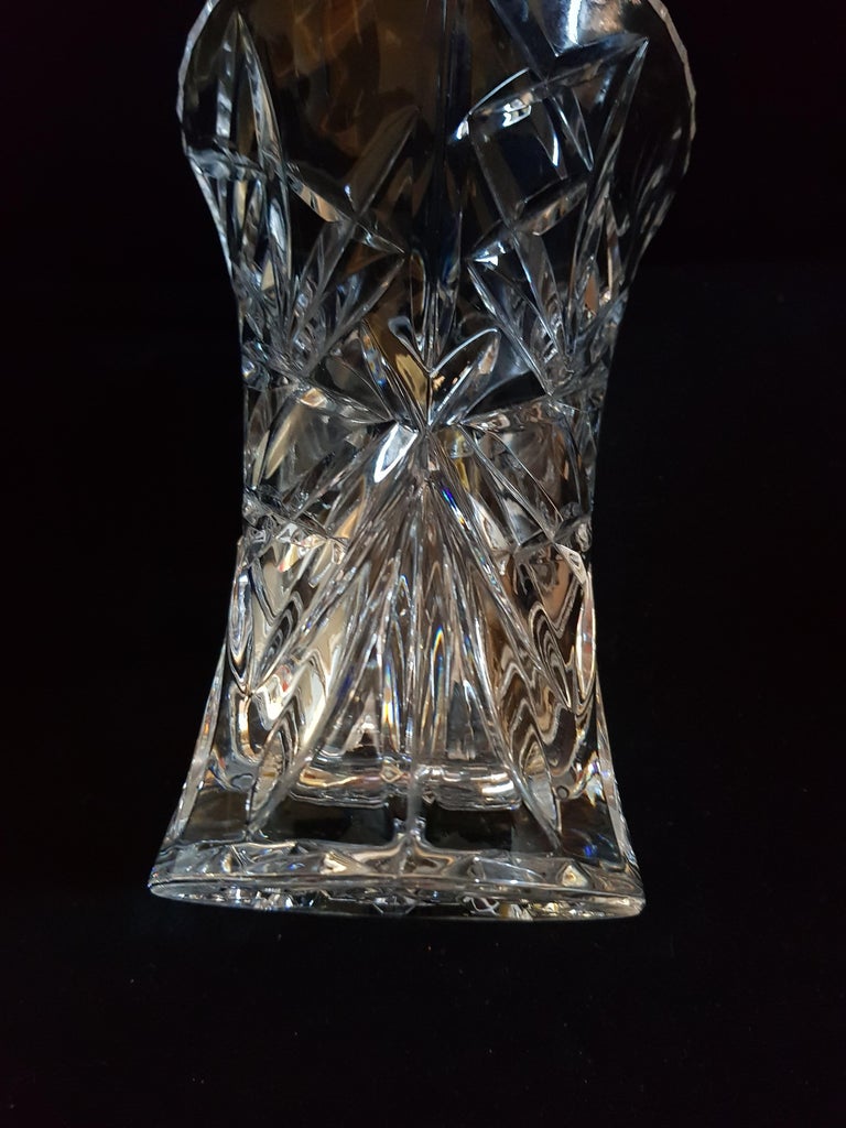 Vintage Bohemian Deep Cut Crystal Vase For Sale at 1stDibs antique