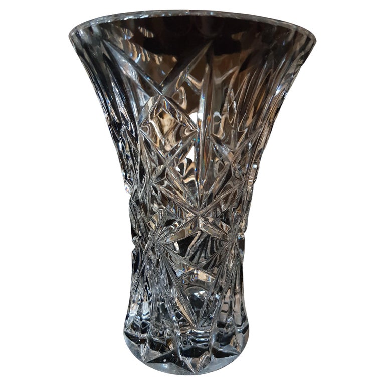 Vintage Bohemian Deep Cut Crystal Vase For Sale at 1stDibs antique