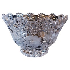 Vitange Bohemian Engraved Crystal Bowl