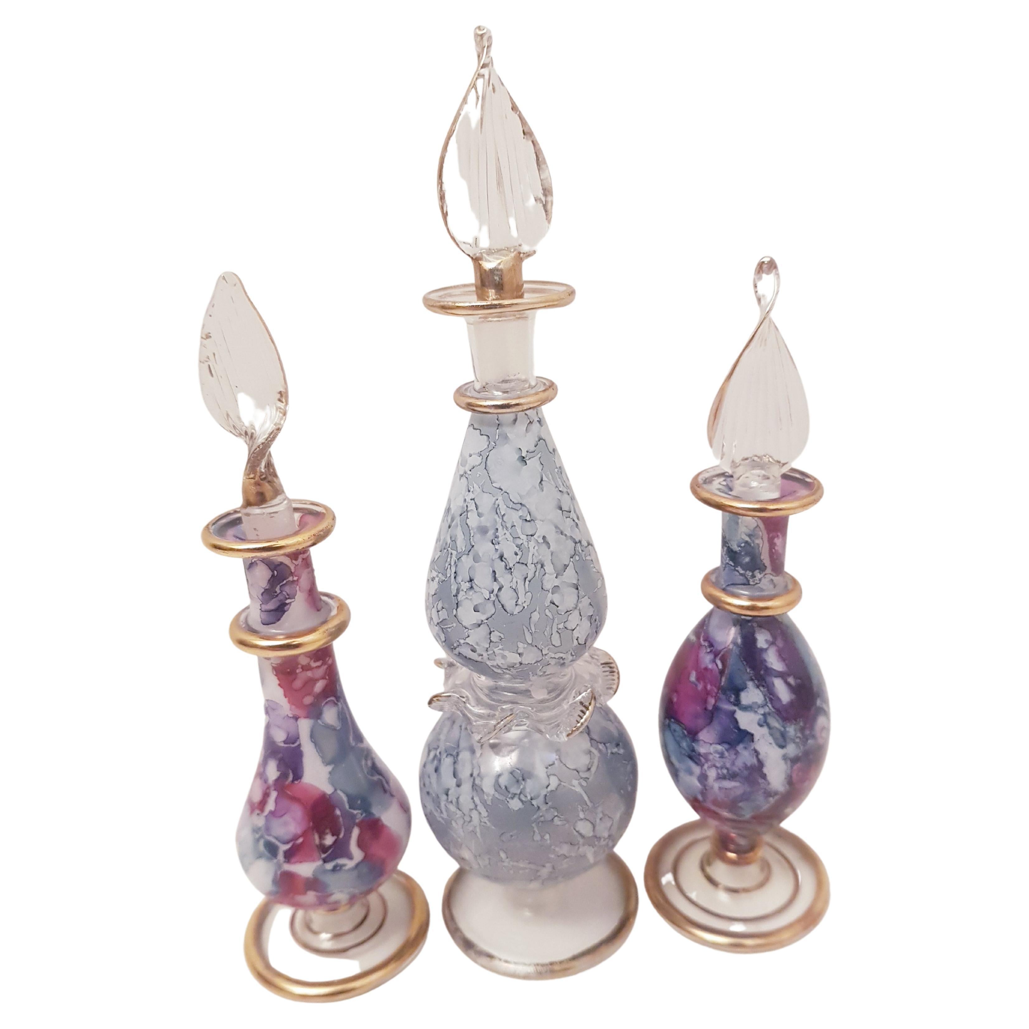 Vintage Unique Star Design Fine Glass Perfume Bottle