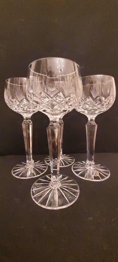 Vitange Bohemian Hand Brilliant Cut Crystal Set Glasses