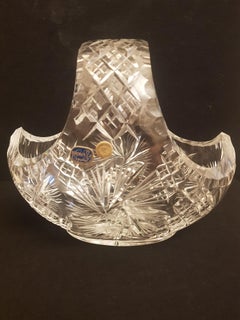 Vitange Bohemian Hand Cut Crystal Basket