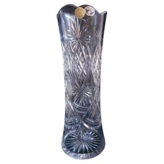 Vitange Bohemian Hand Cut Crystal Large Vase