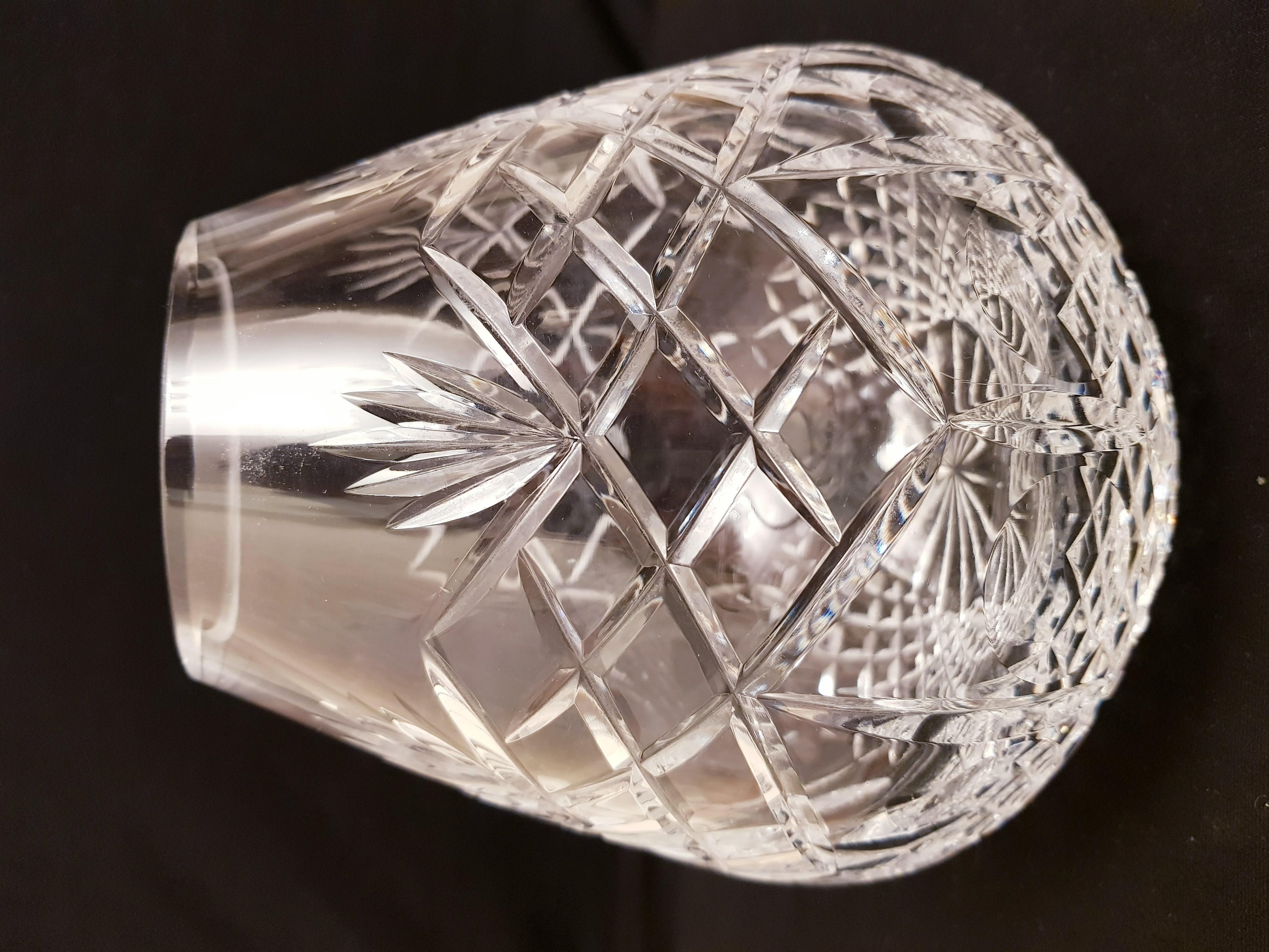 Beautiful vitange Bohemian hand cut crystal vase, brilliant cut perfect condition.