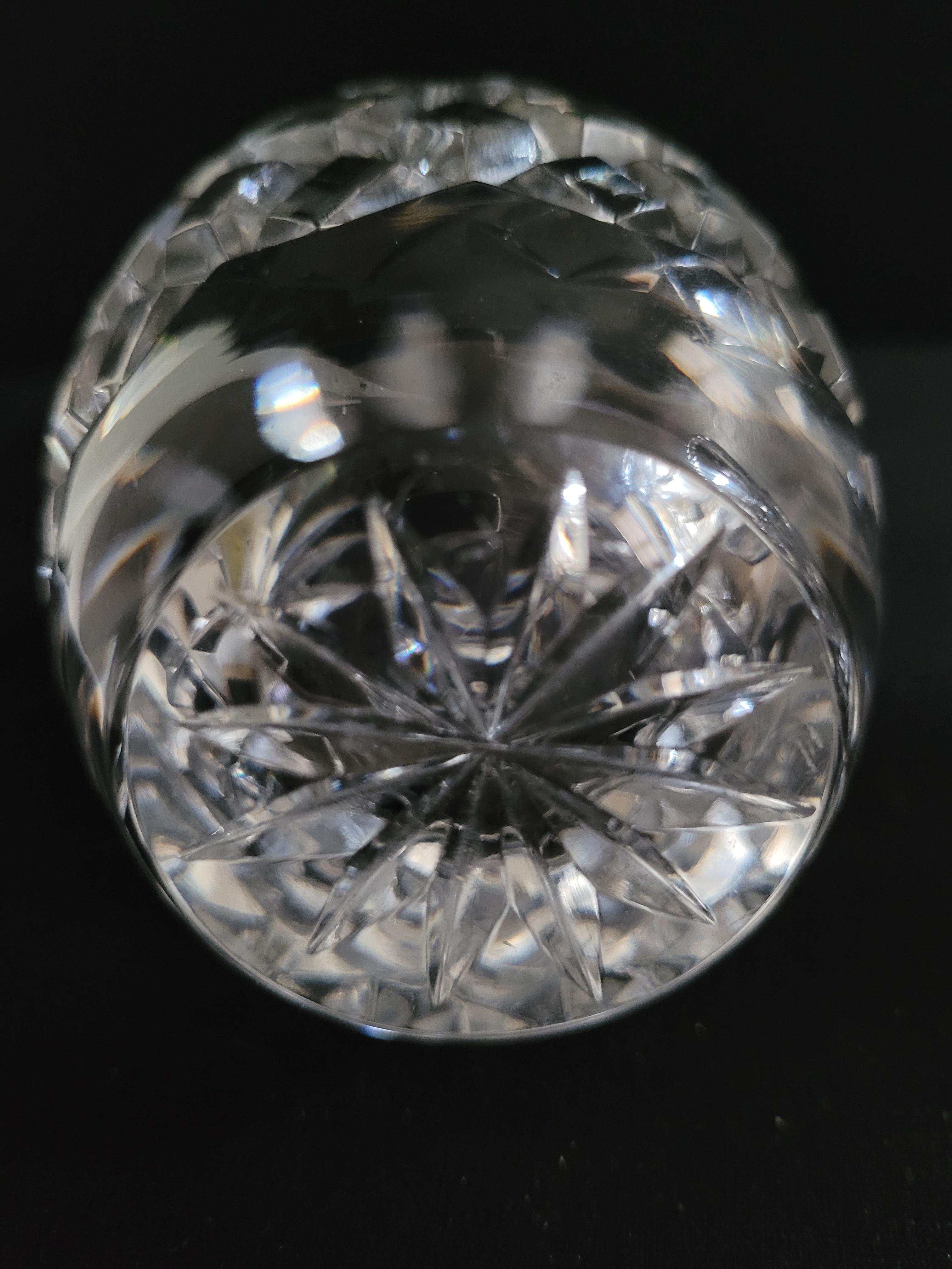 Late 20th Century Vitange Bohemian Hand Cut Crystal Vases For Sale