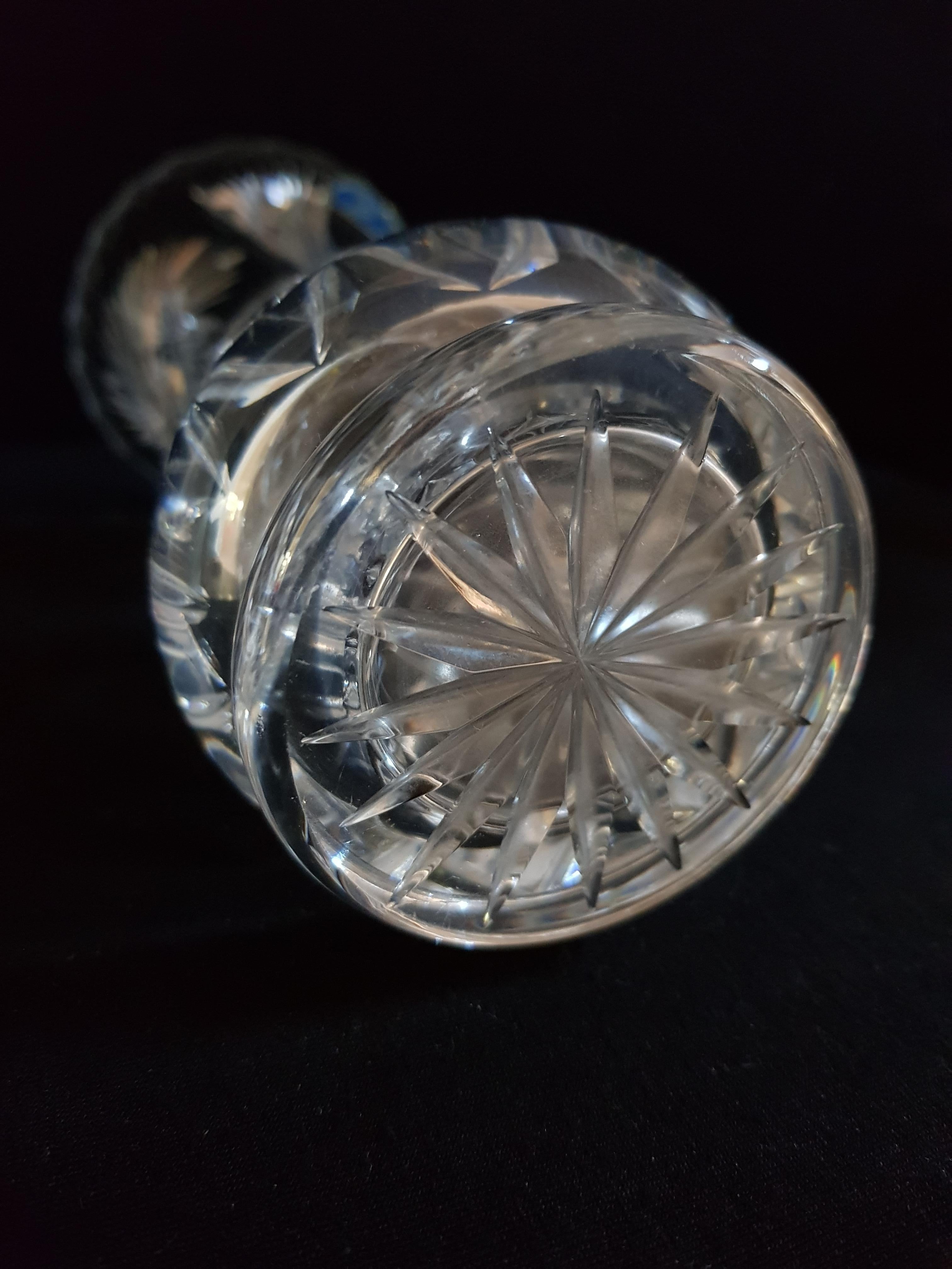 Czech Vitange Bohemian Hand Cut Crystal Vases For Sale