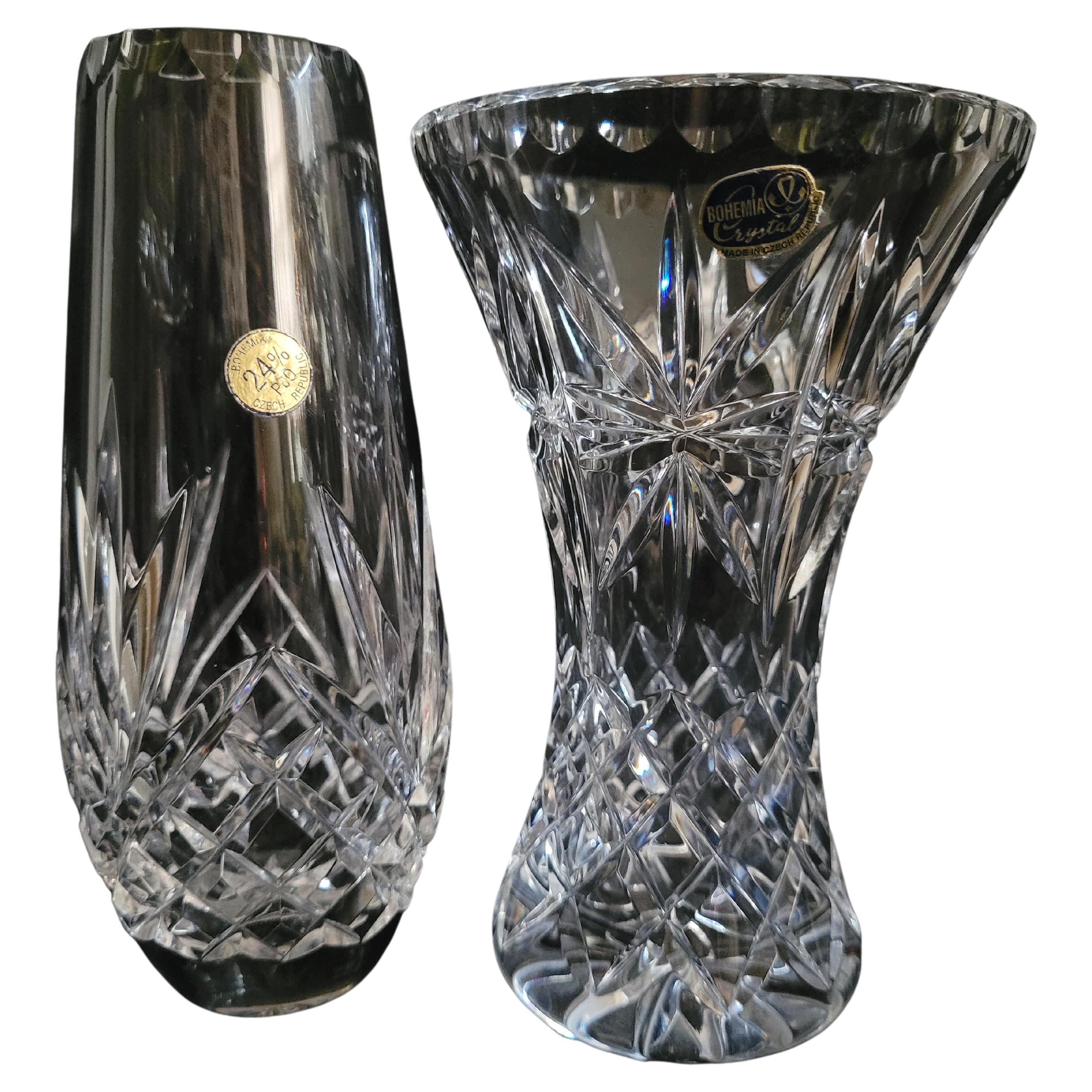 Bohemia Crystal Hand Cut 16'' Tall Vase 