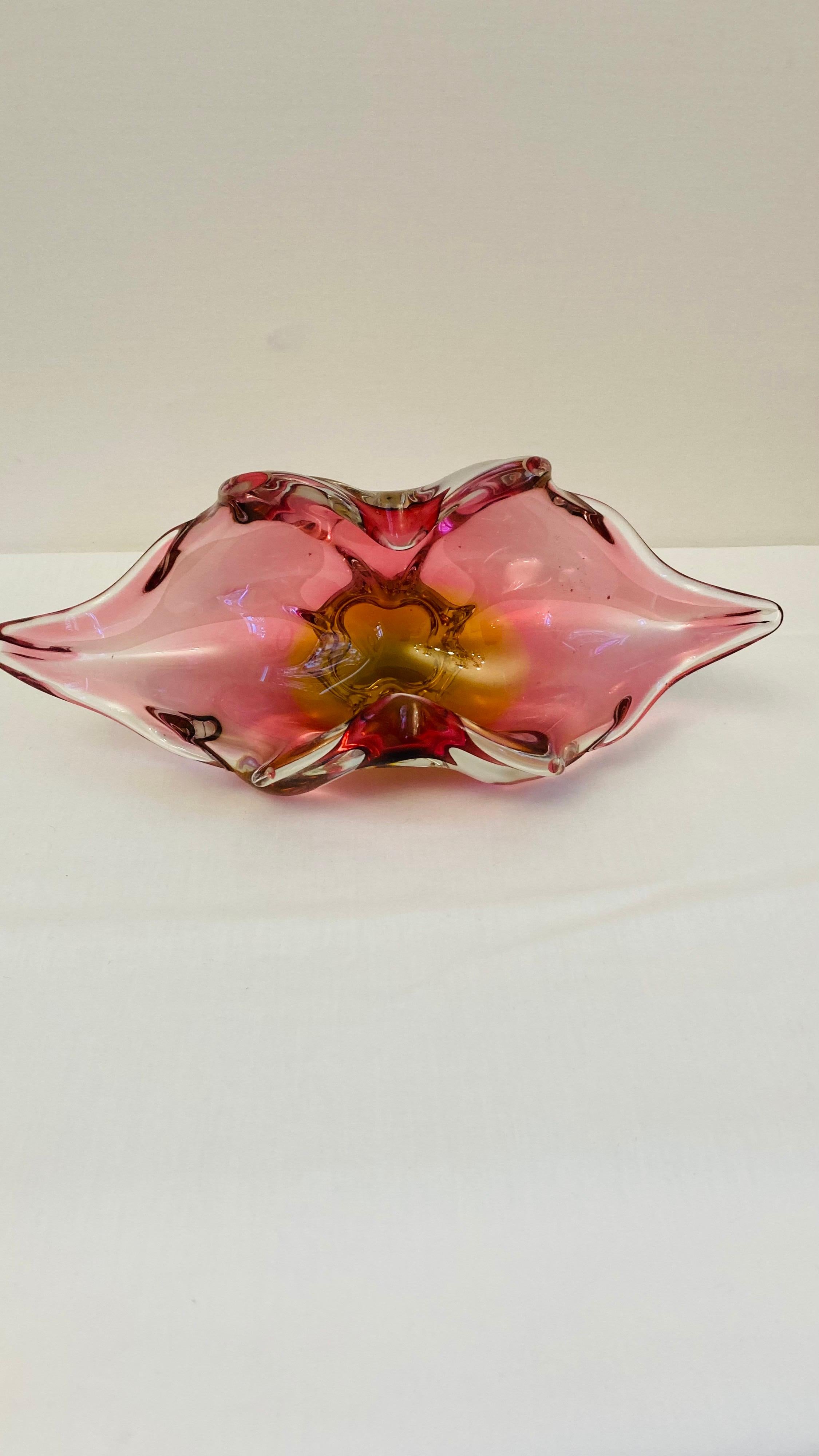 Art Nouveau Vitange Bohemian Somerso Bowl For Sale