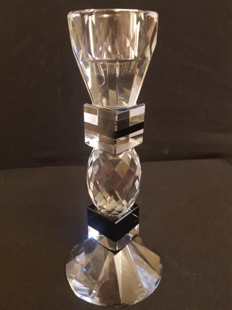 Arts and Crafts Vitange Brilliant Faceted Candle Holders For Sale
