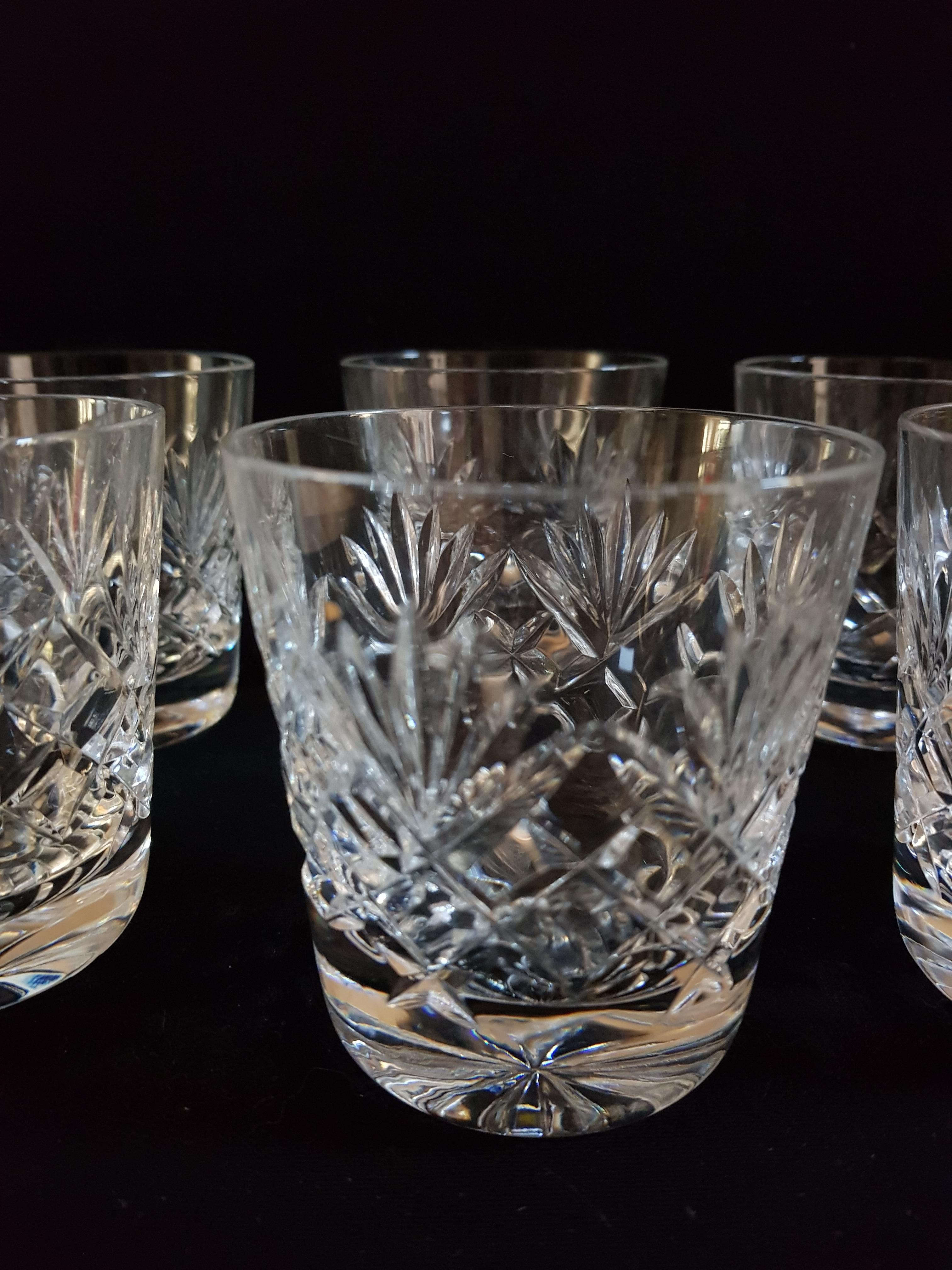 Vitange Brilliant Hand Cut Bohemian Crystal Drinking Set For Sale 4