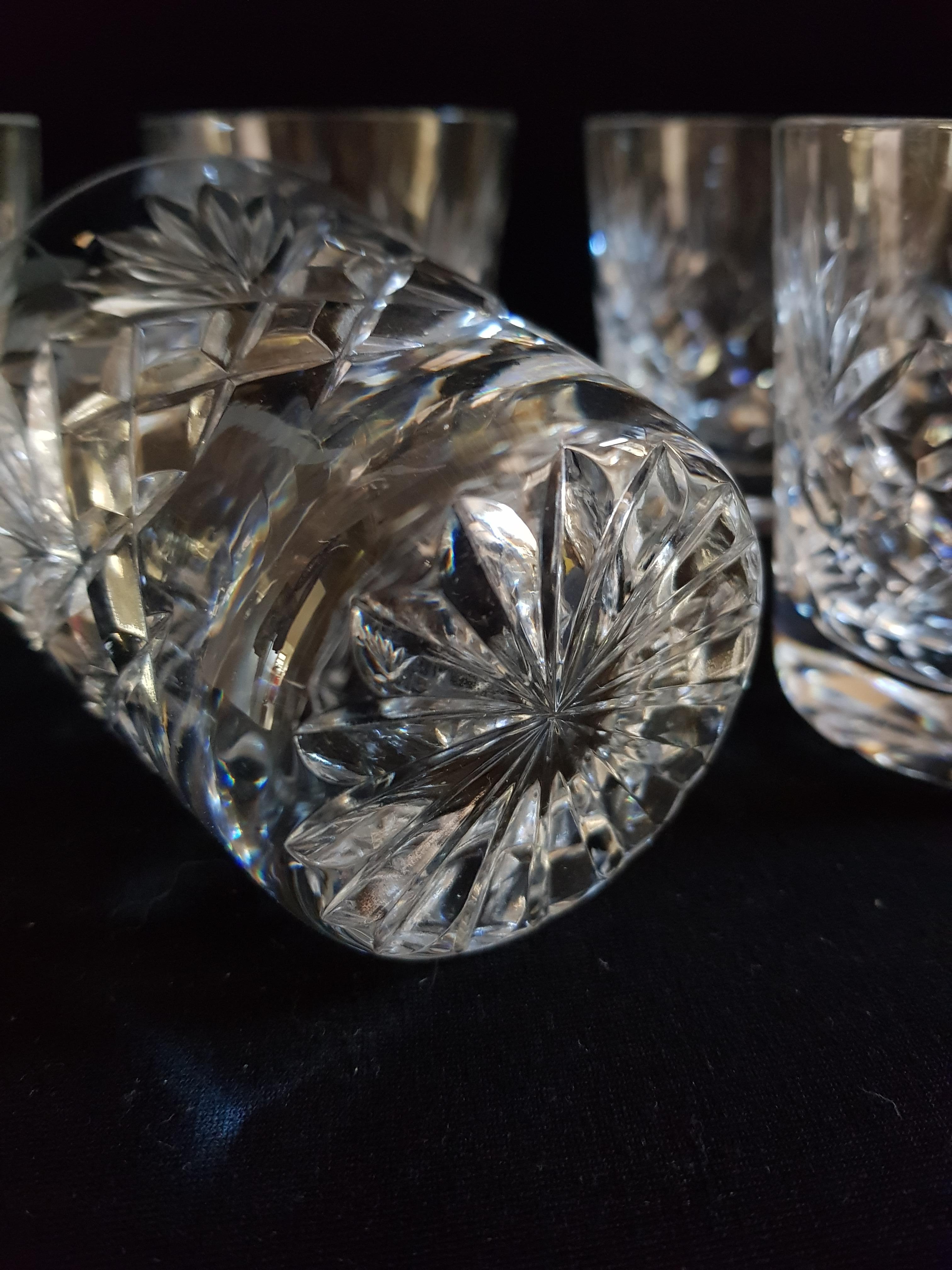 Vitange Brilliant Hand Cut Bohemian Crystal Drinking Set For Sale 5