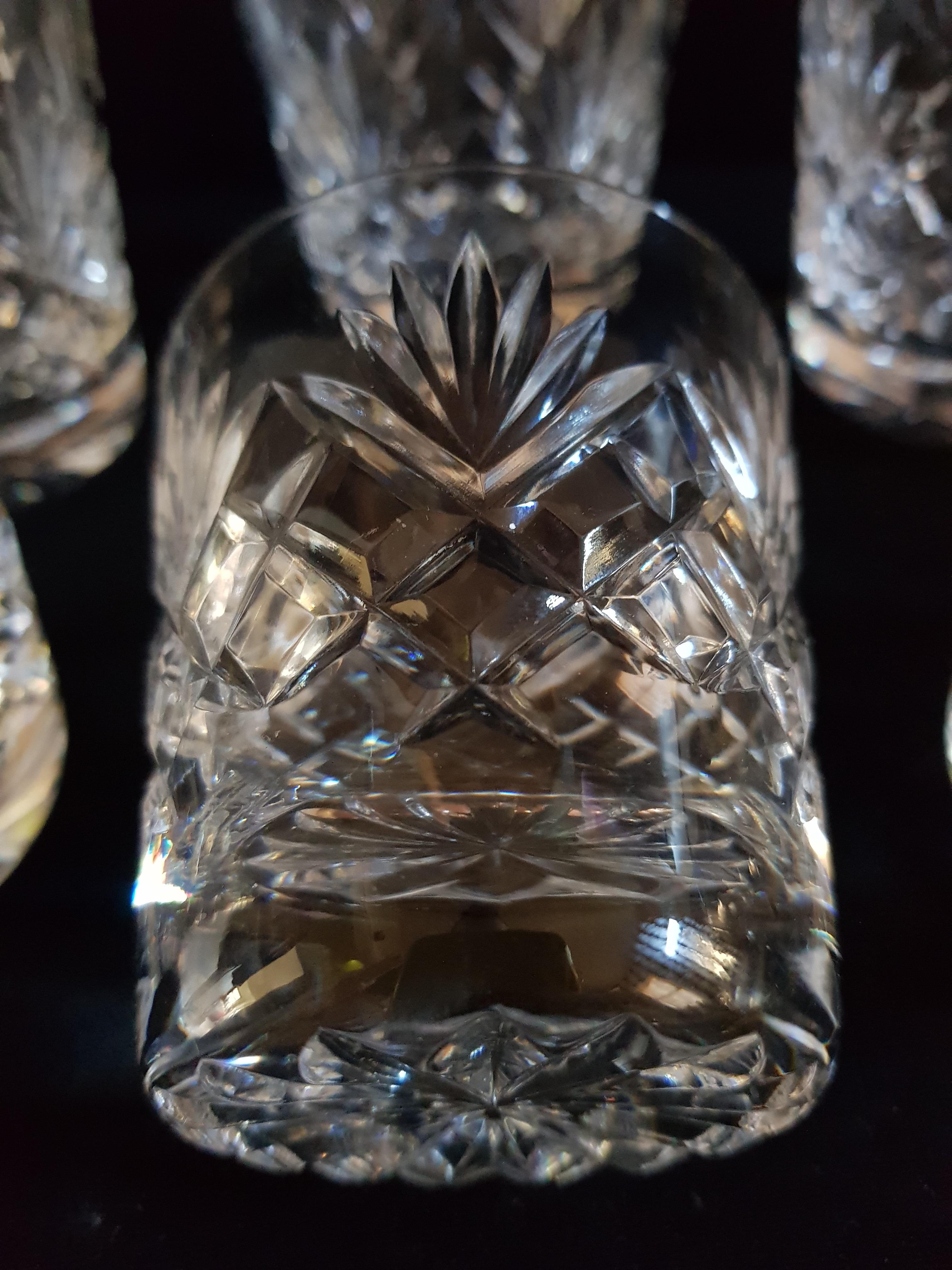 Vitange Brilliant Hand Cut Bohemian Crystal Drinking Set For Sale 6