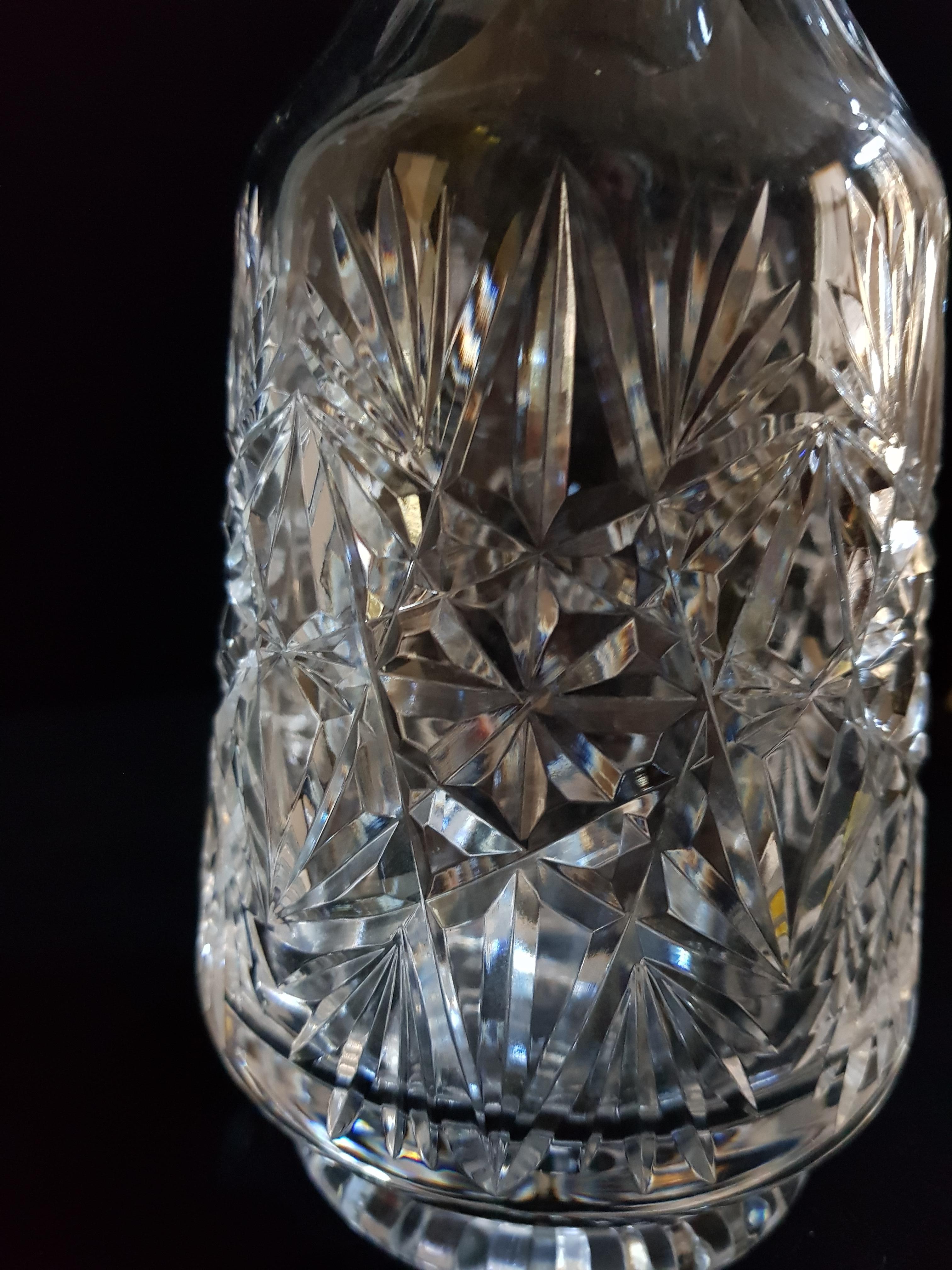 20th Century Vitange Brilliant Hand Cut Bohemian Crystal Drinking Set For Sale