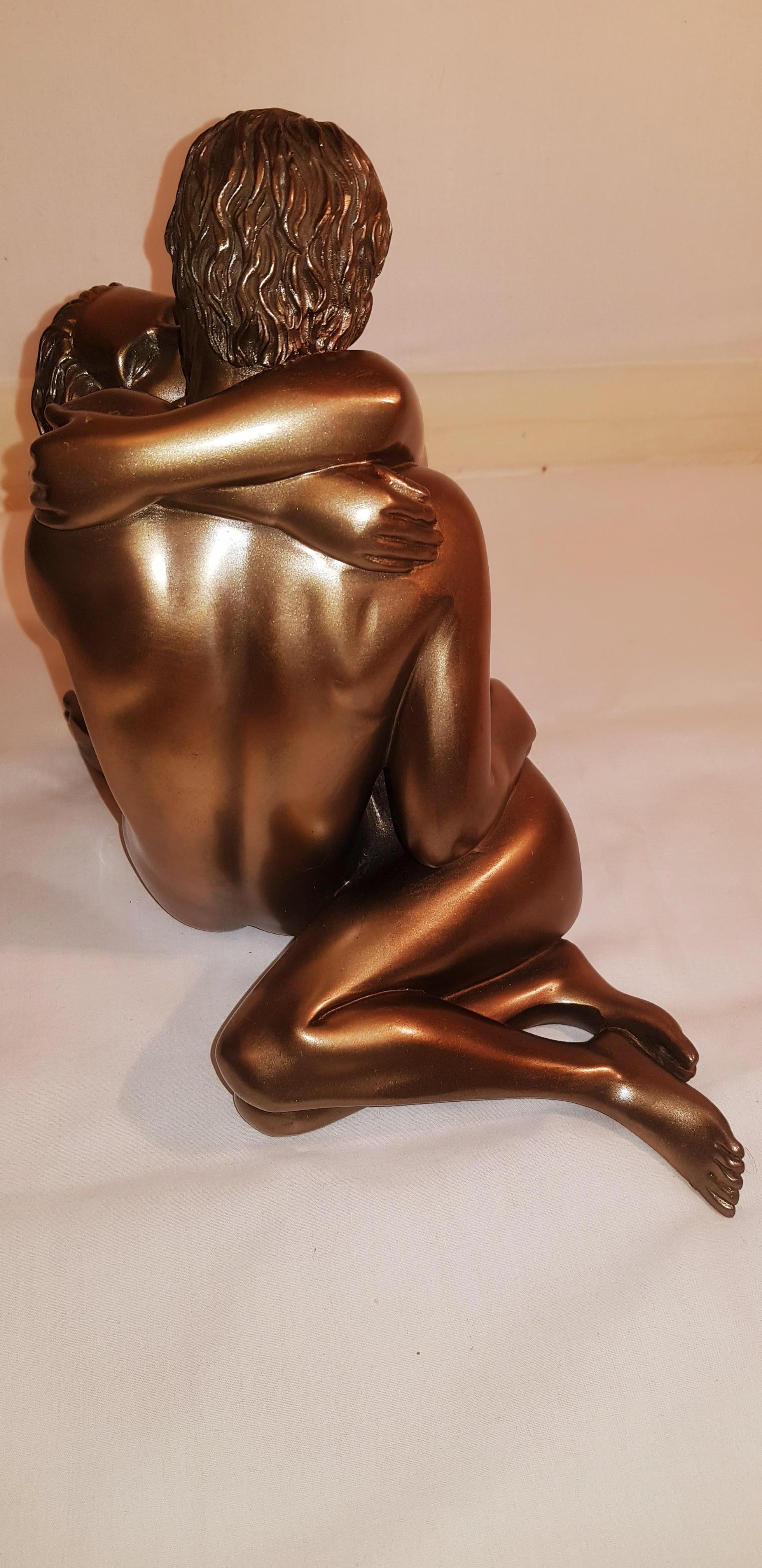 Vitange Bronze Lovers Sculpture Signed For Sale 3