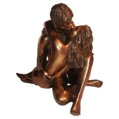Vitange Bronze Lovers Sculpture Signed
