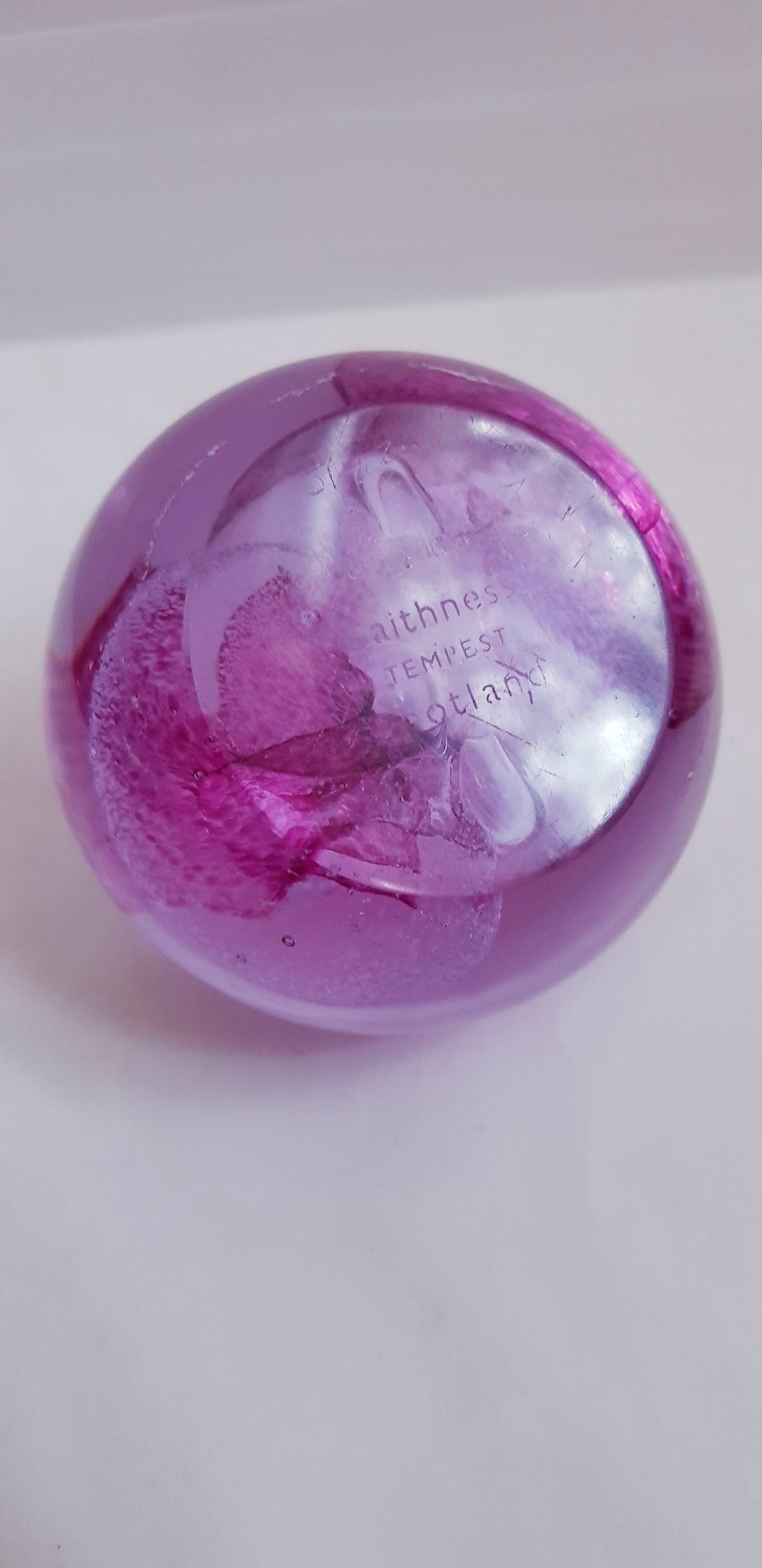Art Deco Vitange Caithness Scotland Signed Paperweight For Sale