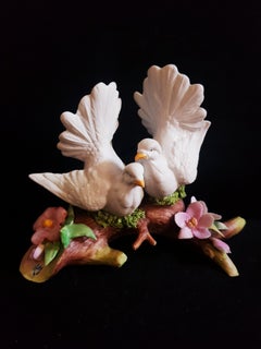 Vintage Capodimonte Ceramic Birds on the Branch