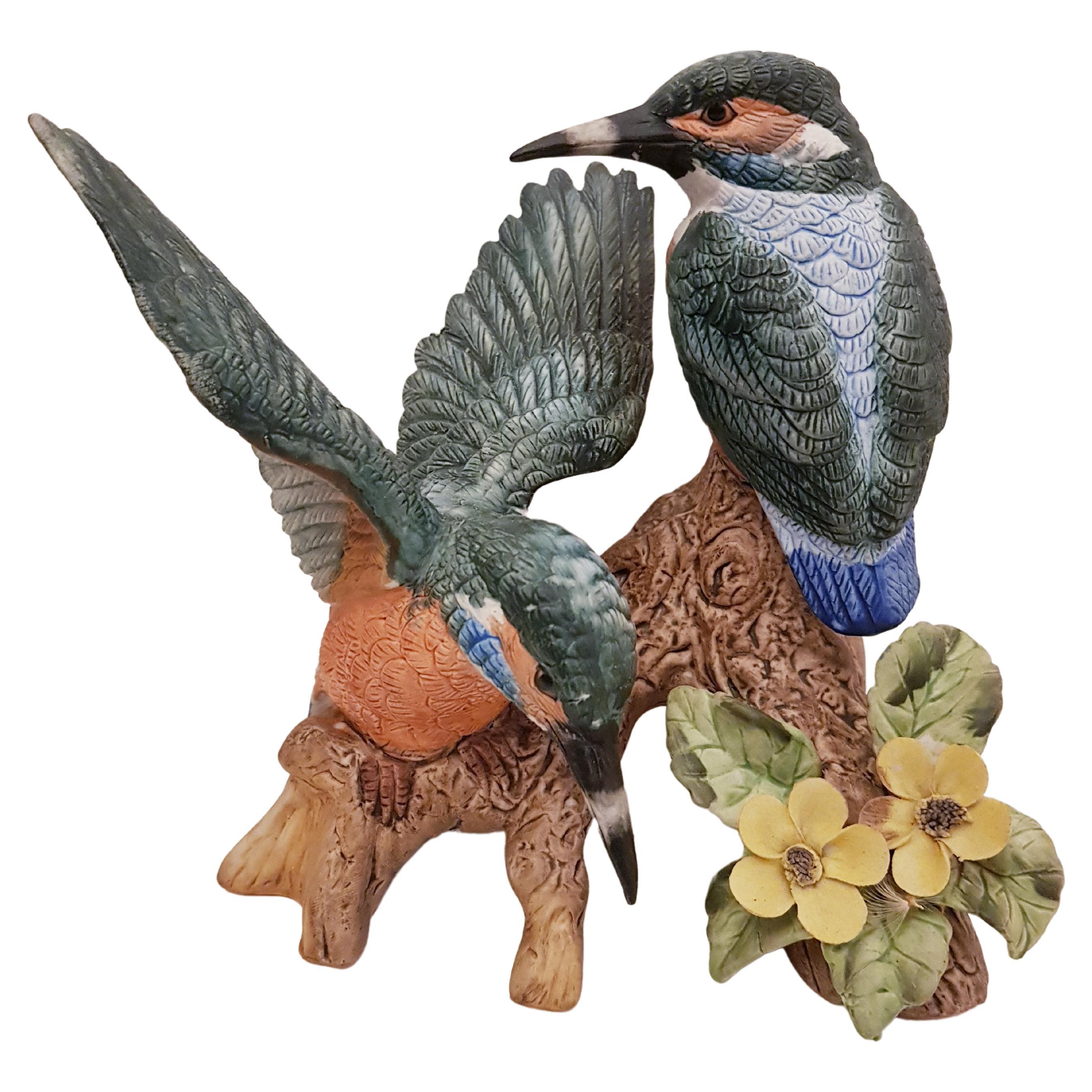 Vitange Capodimonte Ceramic Birds Sculpture For Sale