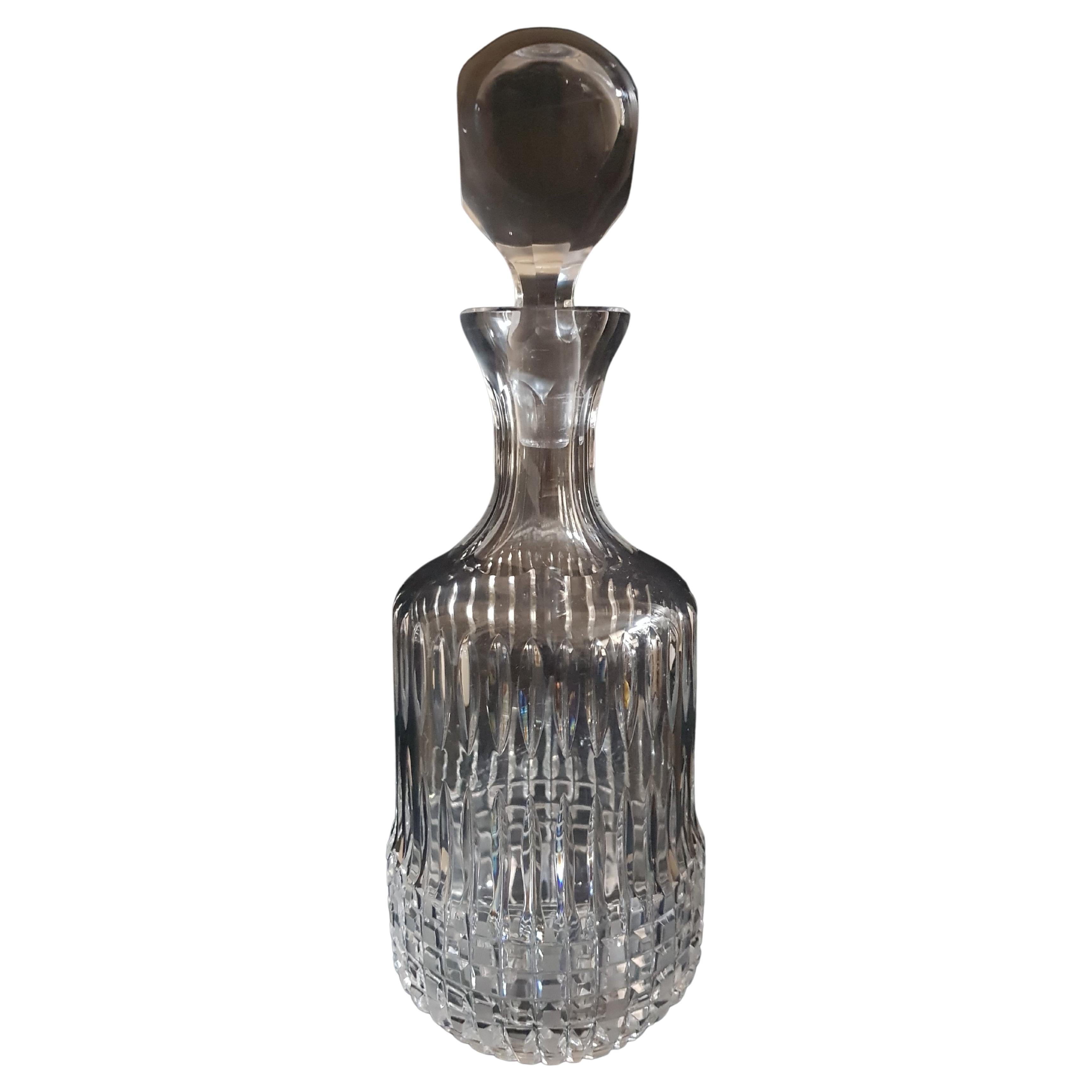 Vitange Christofle Crystal Brilliant Cut Decanter For Sale