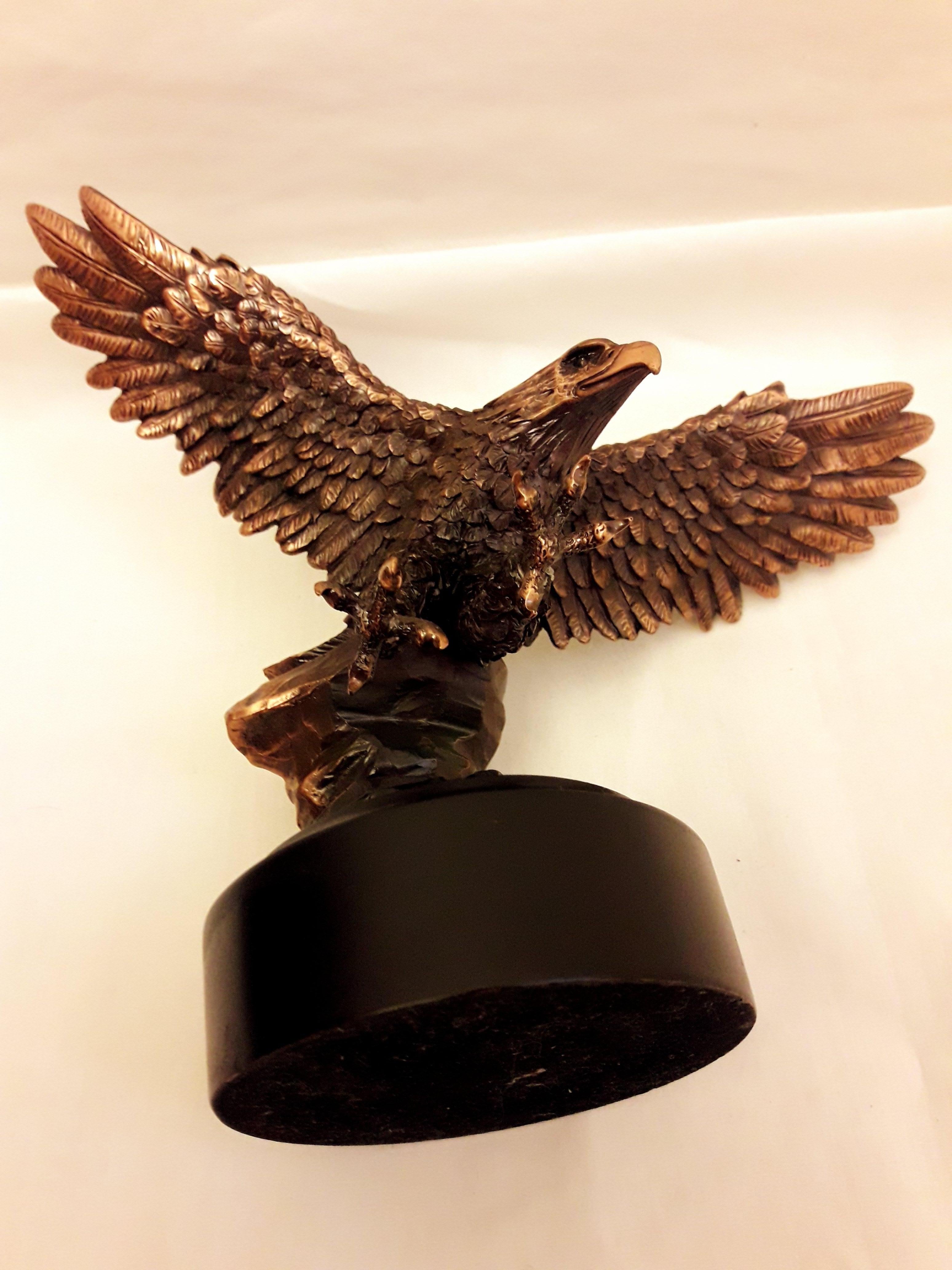 British Vitange Eagle Sculpture Copper Plated For Sale