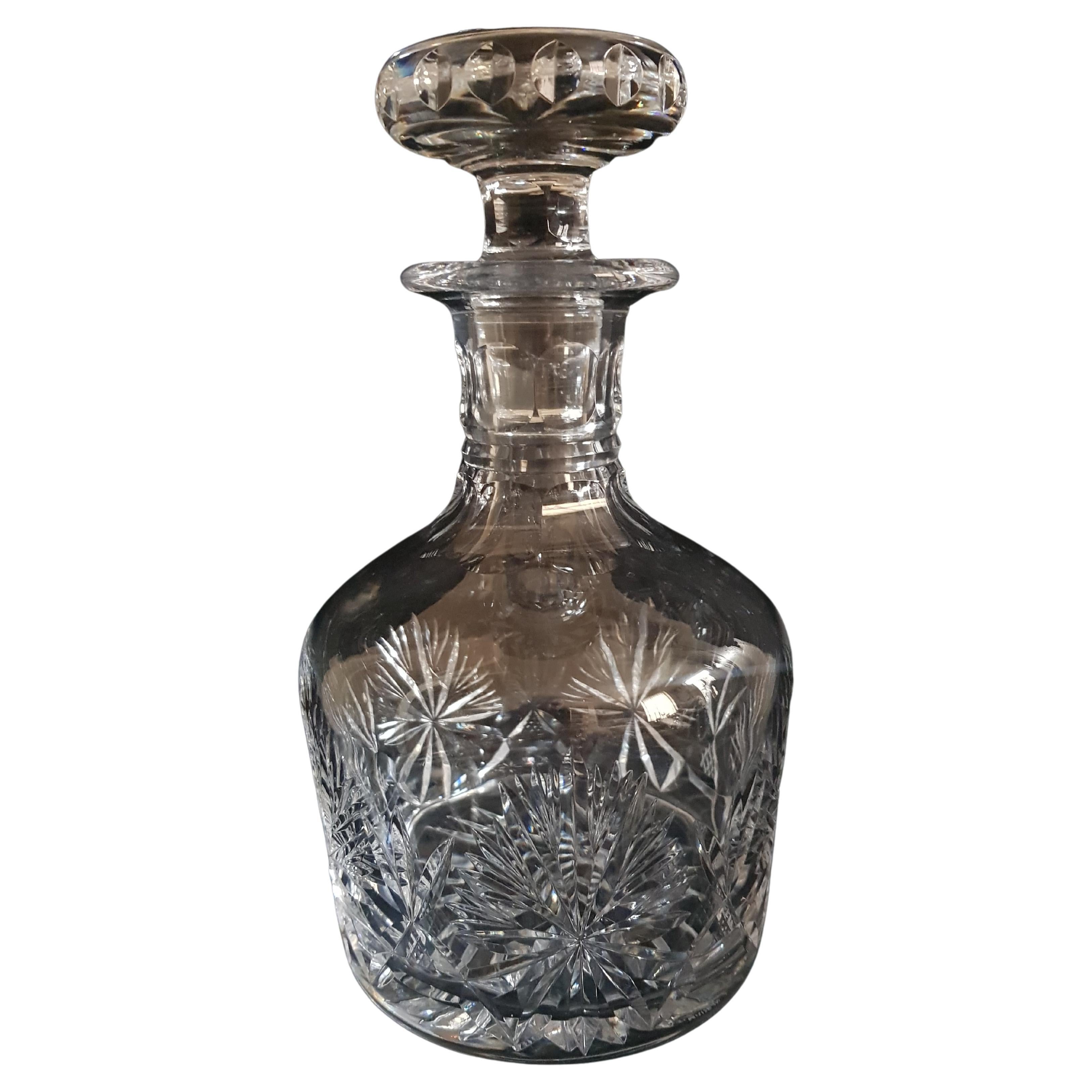 Vitange Edinburgh Crystal Patern Cut Decanter For Sale