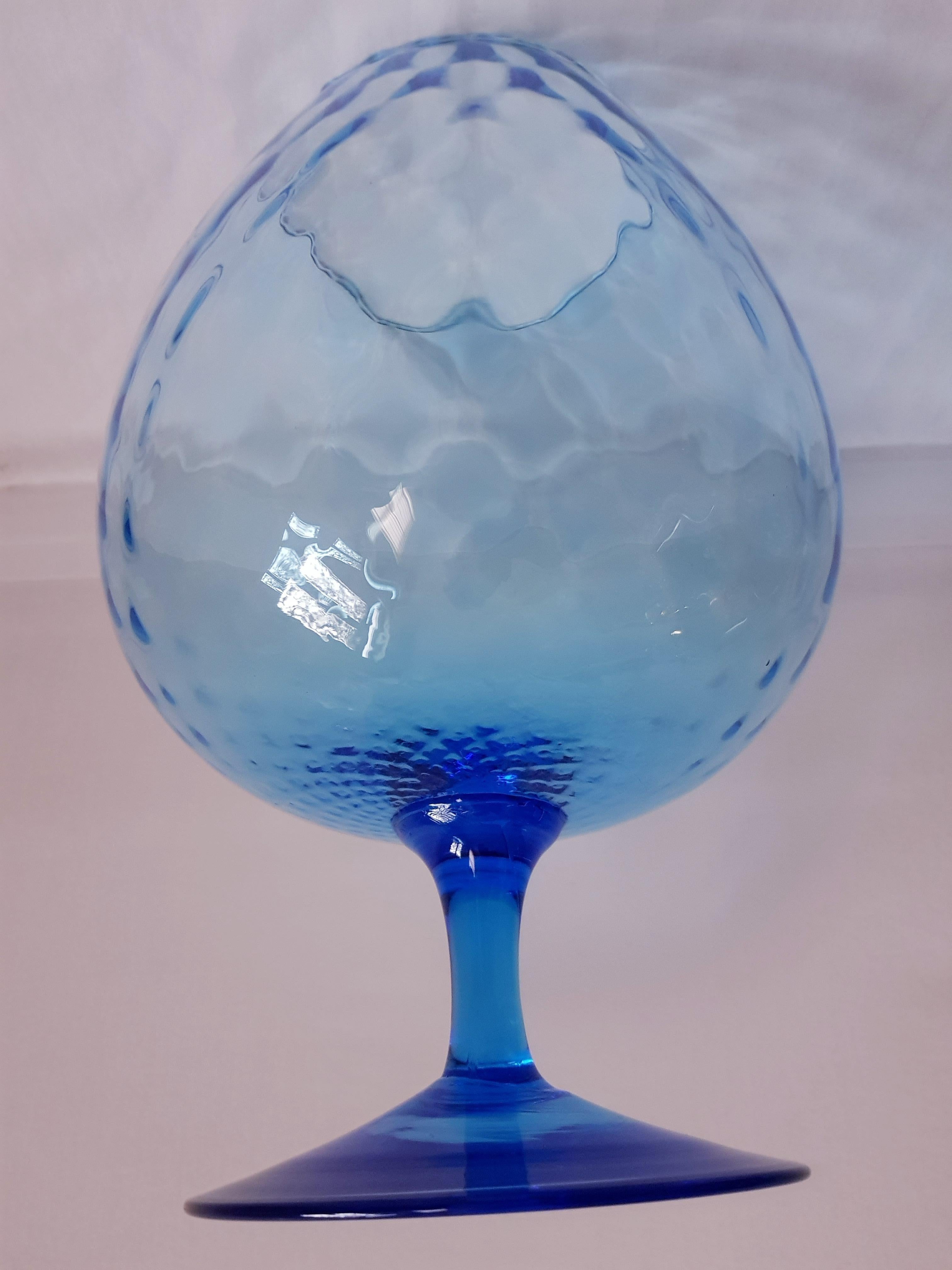 Art Deco Vitange Empoli Large Optical Decorative Glass For Sale