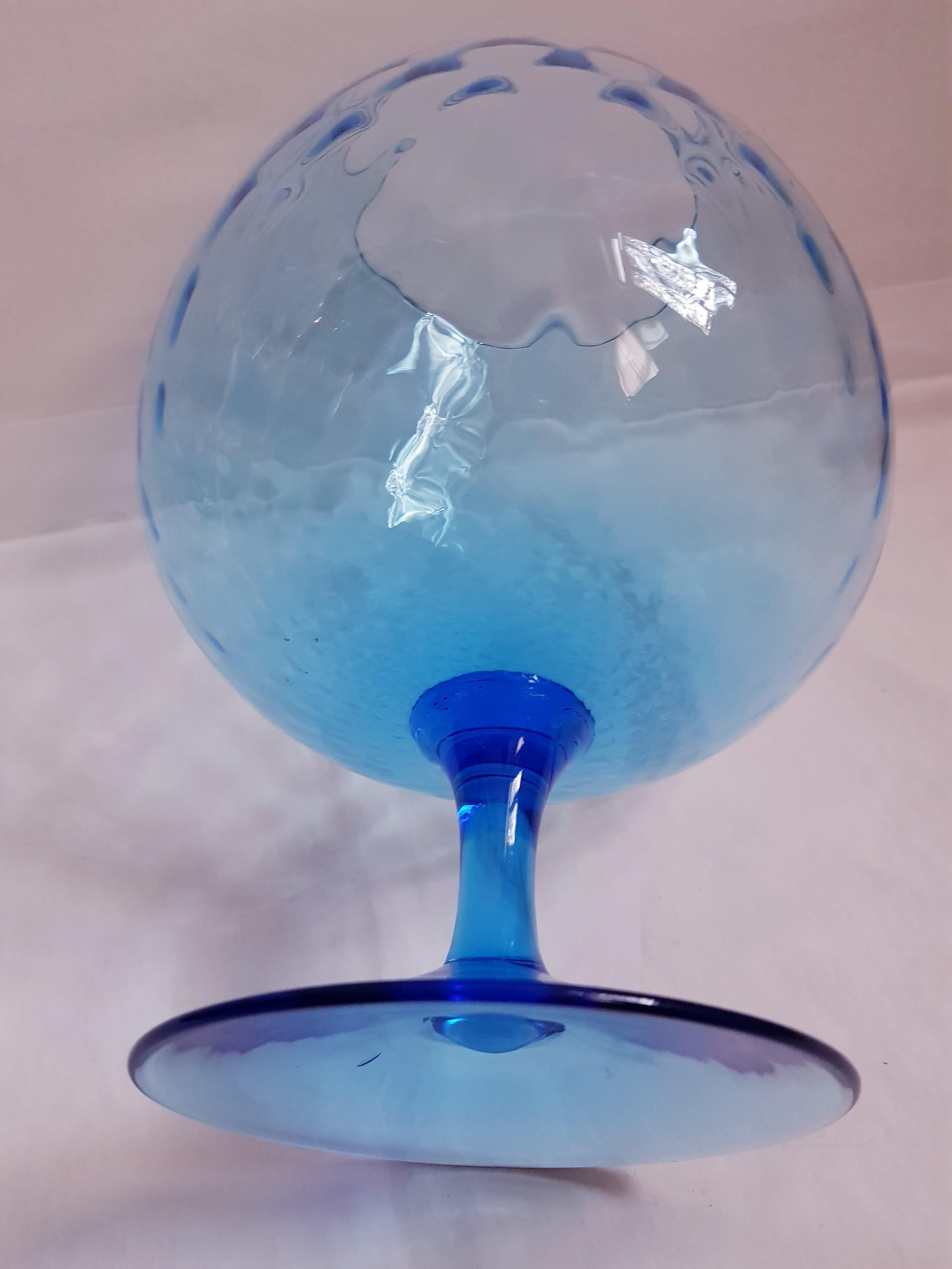Italian Vitange Empoli Large Optical Decorative Glass For Sale
