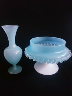 Vitange Empoli Opaline Vase and Bowl