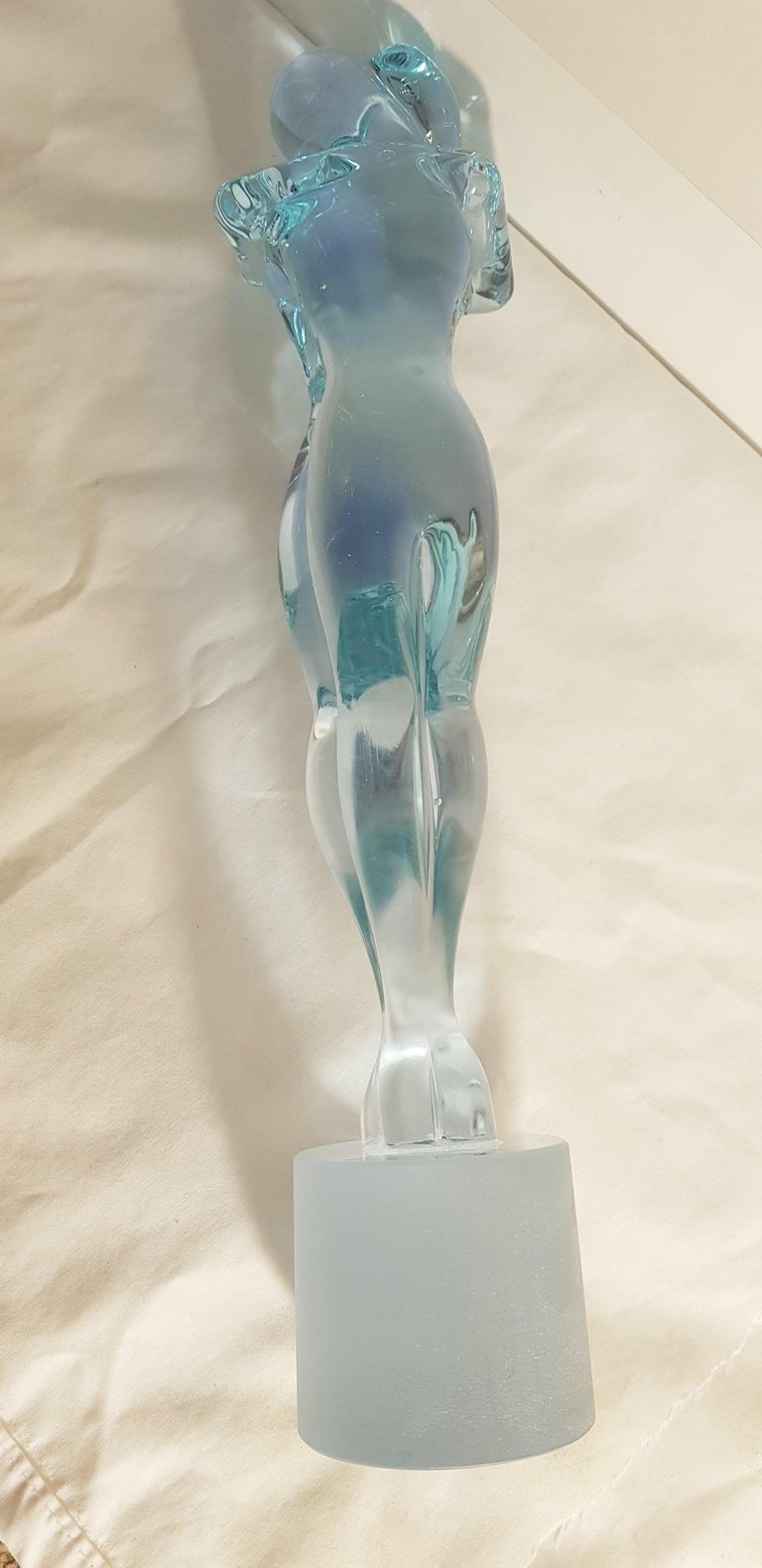 Late 20th Century Murano glass abstract sculpture Neodymium Alexandrit signed  For Sale