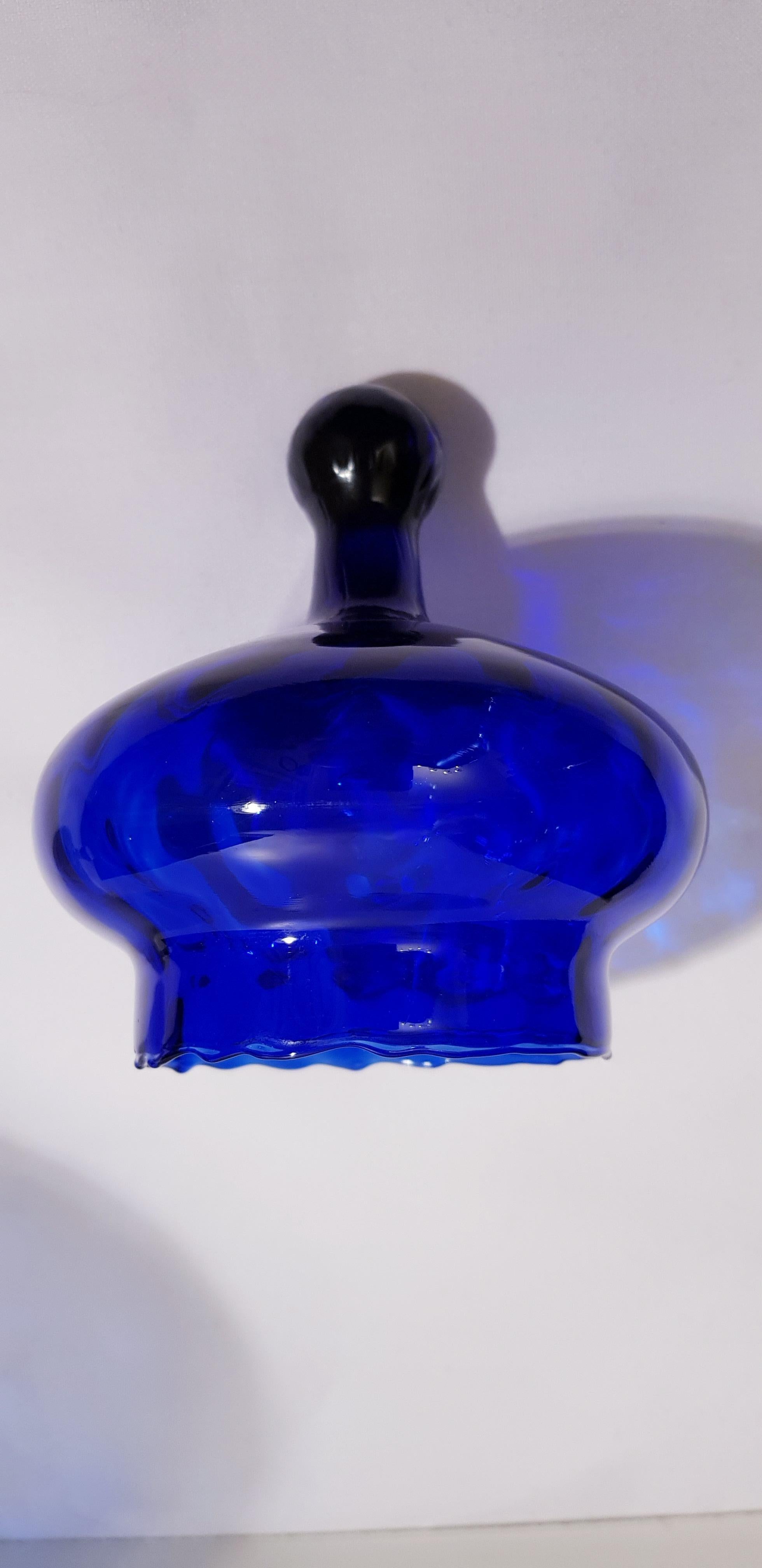 Italian Vitange Empoli Optical Glass Apothecary Dish For Sale