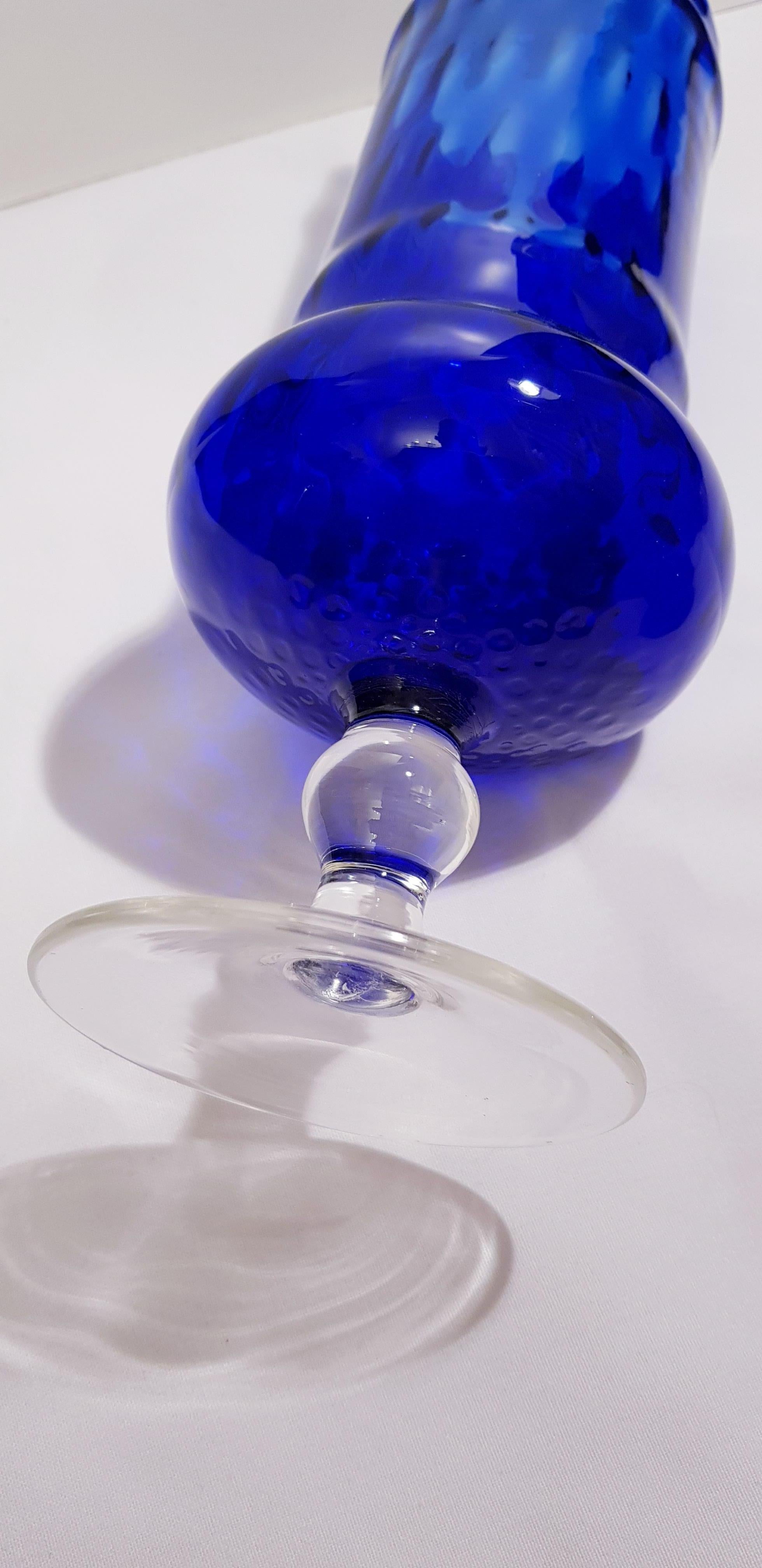 Hand-Crafted Vitange Empoli Optical Glass Apothecary Dish For Sale