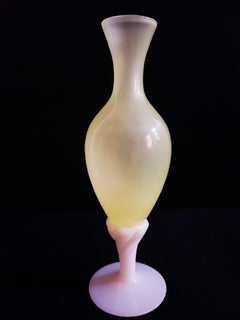 Rare Vitange Empoli Uranium Opaline Glass Vase