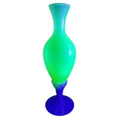 Rare Vitange Empoli Uranium Opaline Glass Vase