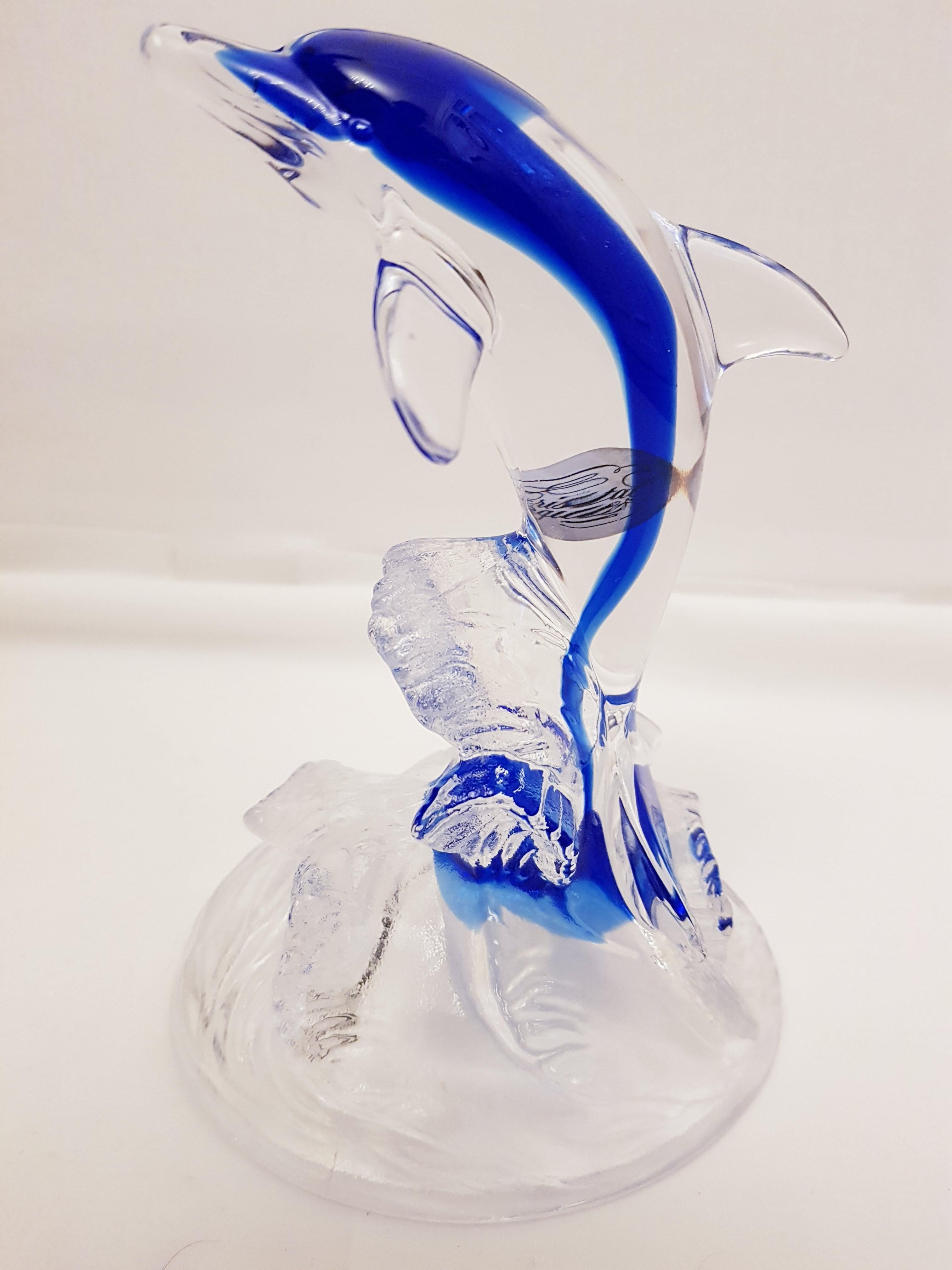 French Vitange France Crystal Dolphins For Sale