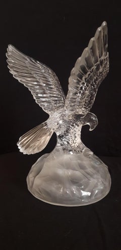 Vitange France Crystal Eagle Sculpture