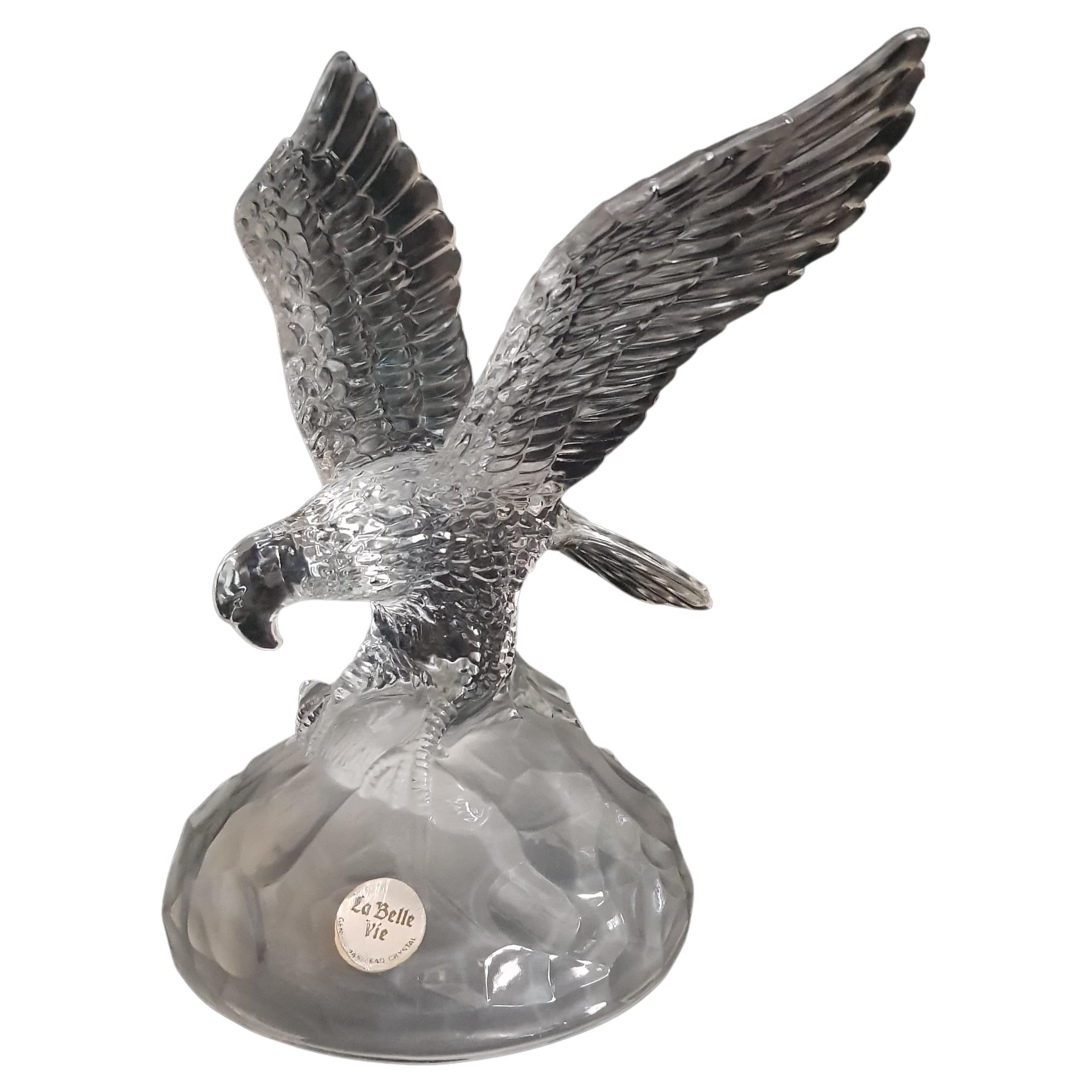 Vitange France Crystal Eagle Sculpture For Sale