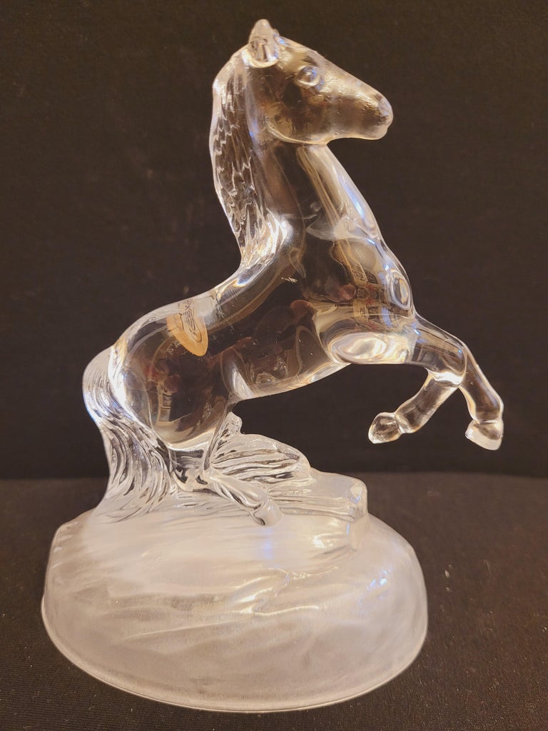Art Deco Vintage France Crystal Horse For Sale