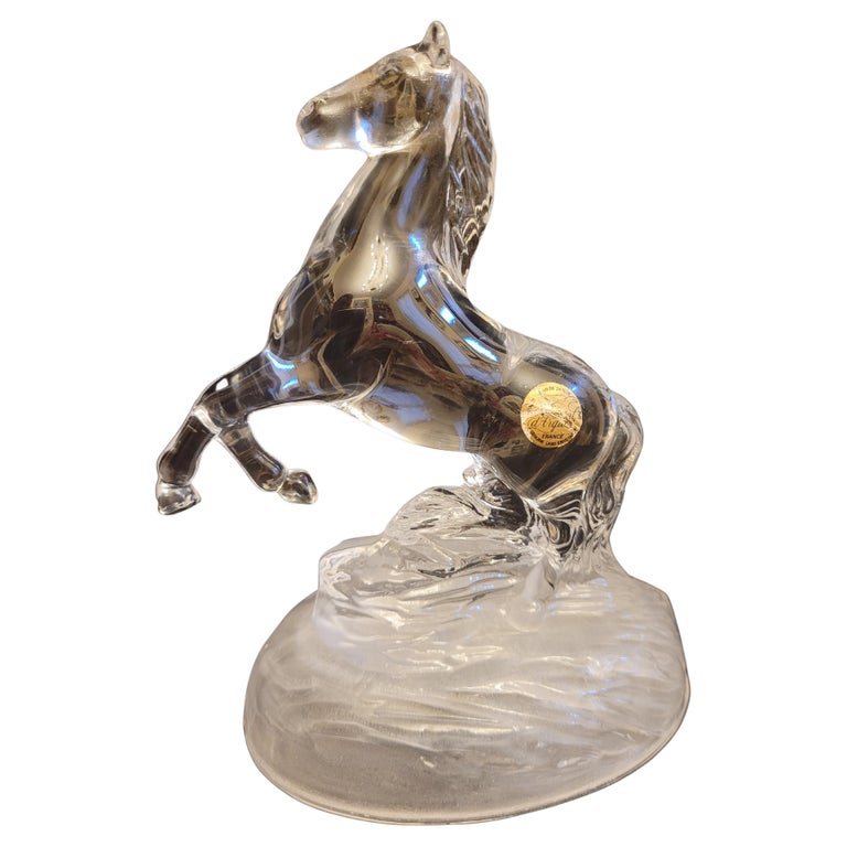 Vintage France Crystal Horse For Sale