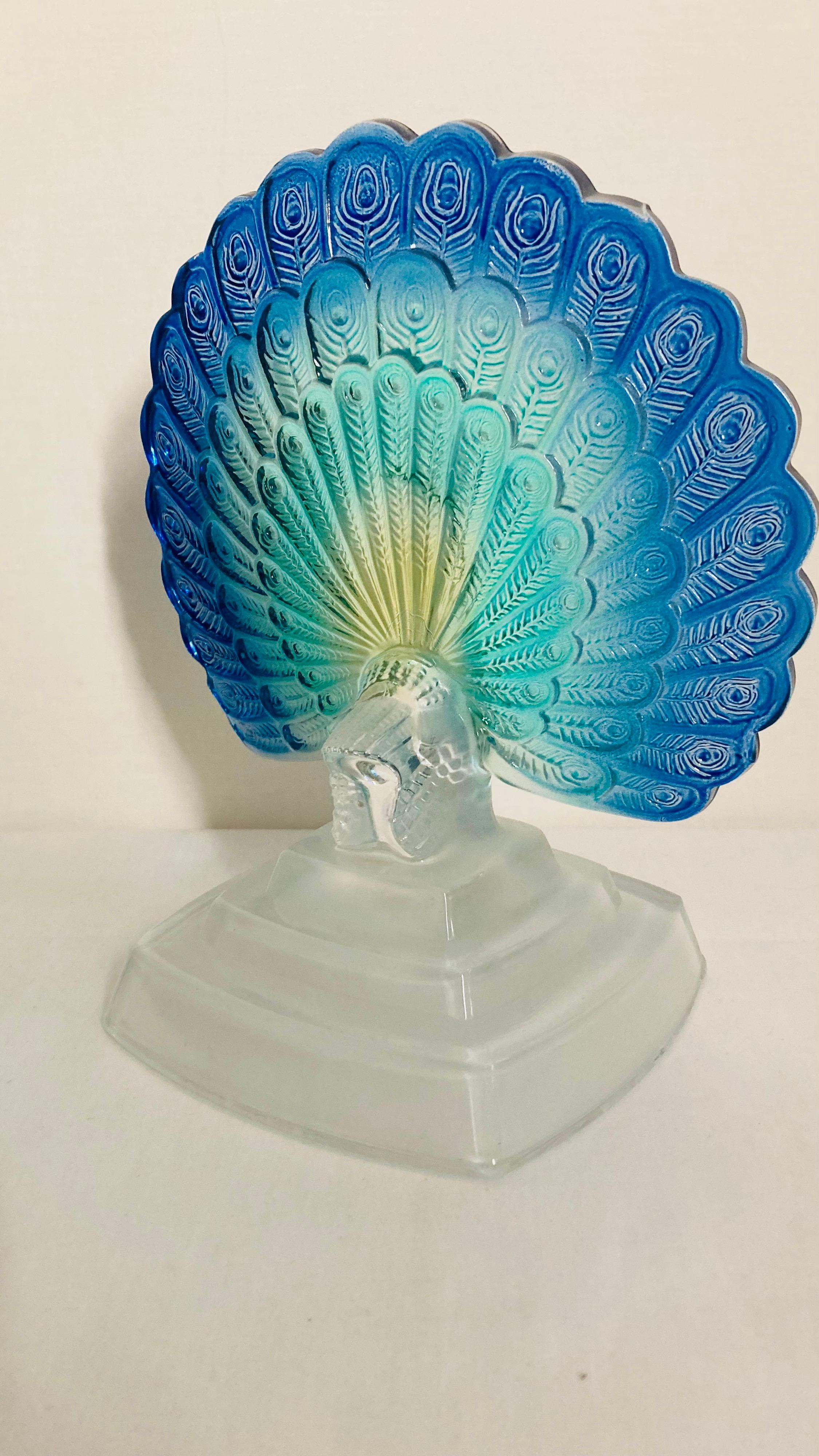 French Vitange Franch Crystal Peacock For Sale
