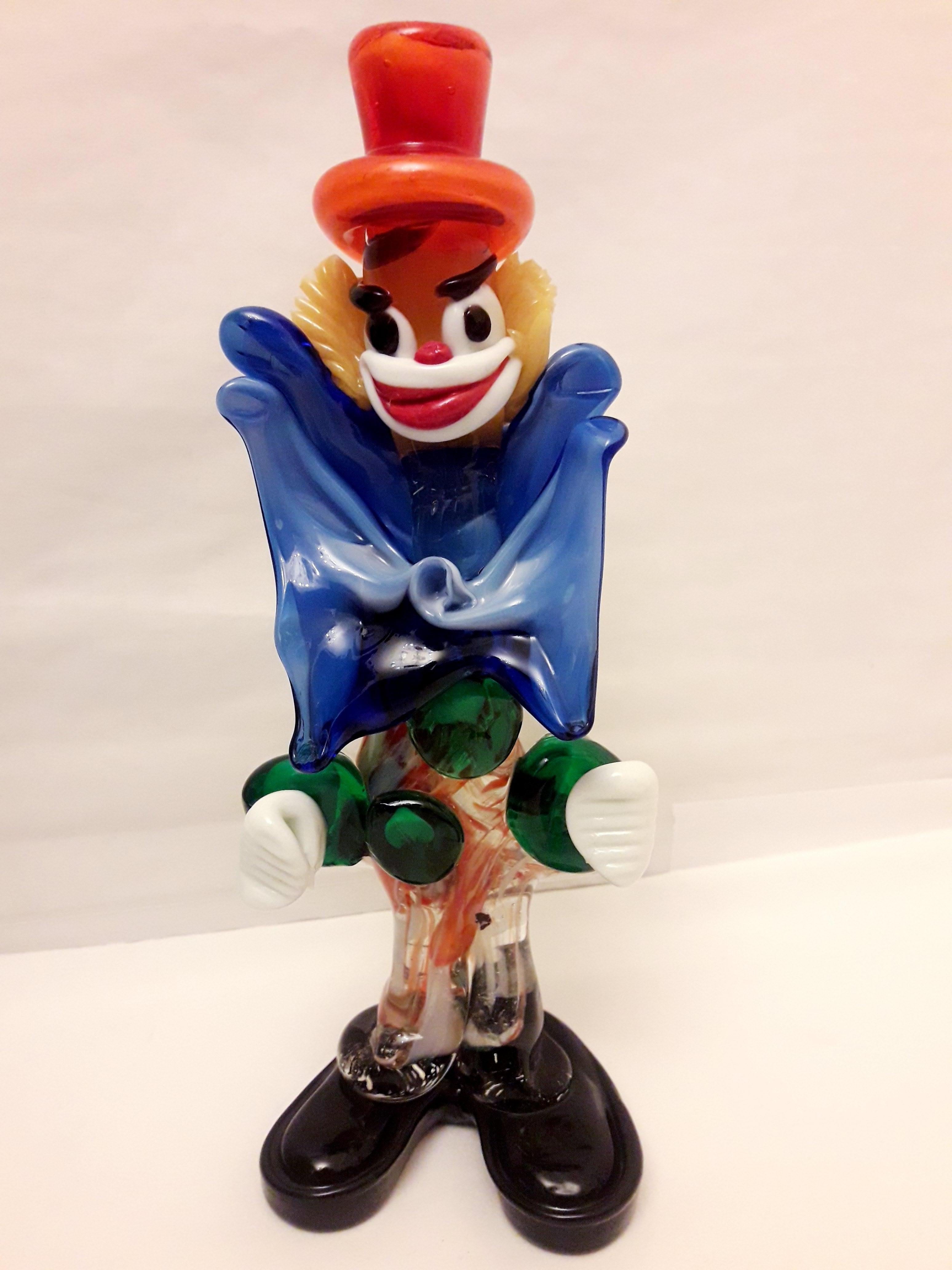 Art Deco Vitange Genuine Murano Glass Clowns