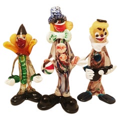 Vitange Genuine Murano Glass Clowns